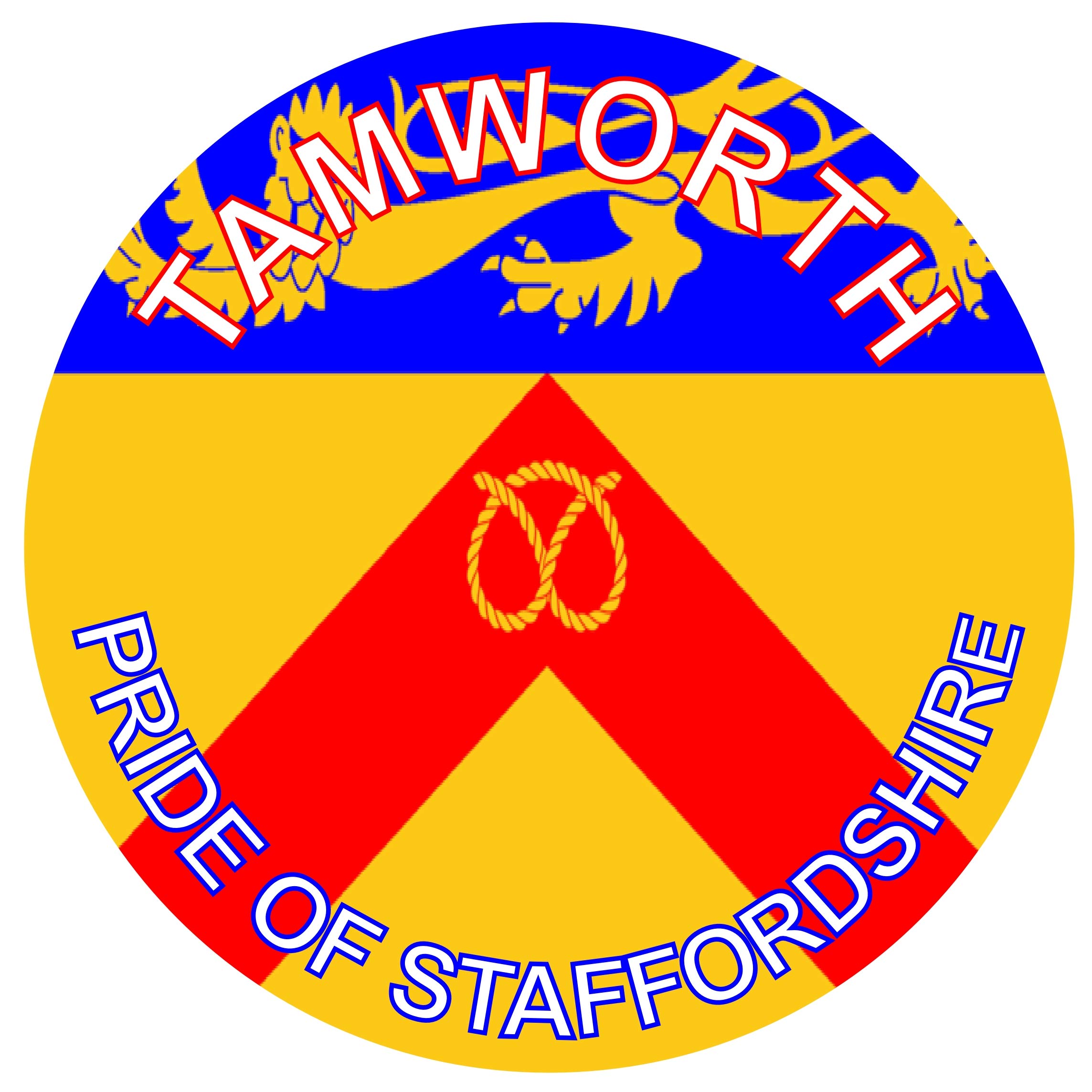 Tamworth - Pride of Staffordshire - (Two Pack) 80mm Diameter Car Bumper Window Decal Sticker