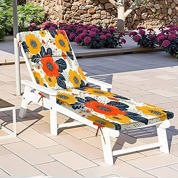 Water-Resistant Garden Sun Lounger Cushions Outdoor Folding Sunbed Cushion Pads | UK