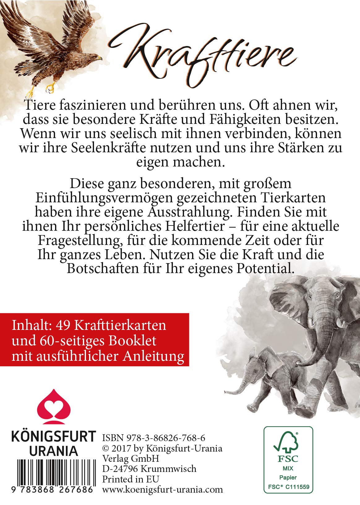 Krafttiere und ihre seelischen Botschaften (Set mit Booklet und Krafttierkarten / Krafttier Orakel): Set mit Booklet und Karten