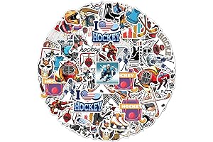 50 Pack Hockey Stickers for Boys: Aesthetic Sports Decals for Water Bottles, Laptops, Scrapbooking