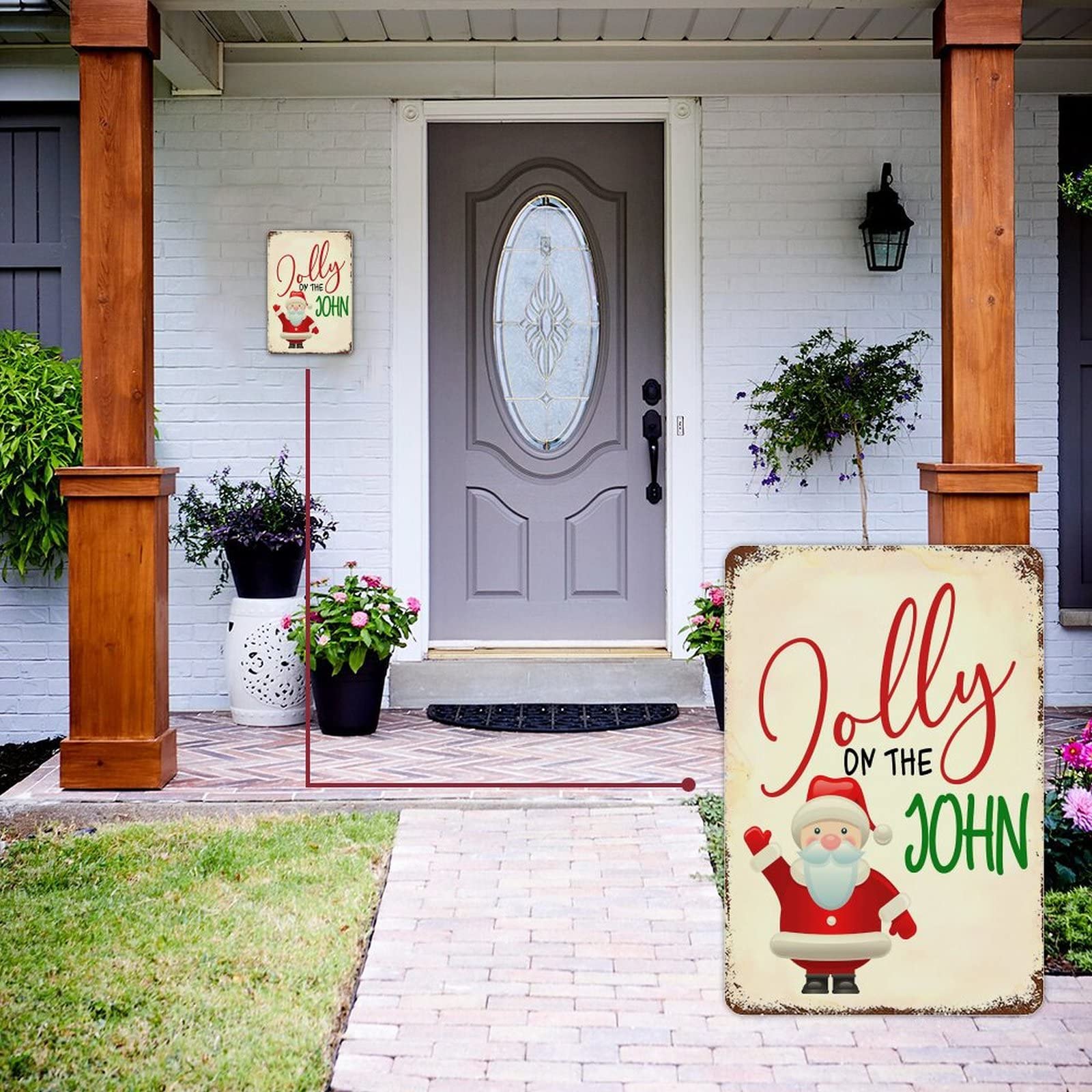 Amazon.com: Christmas Funny Santa Claus Metal Sign Jolly to The