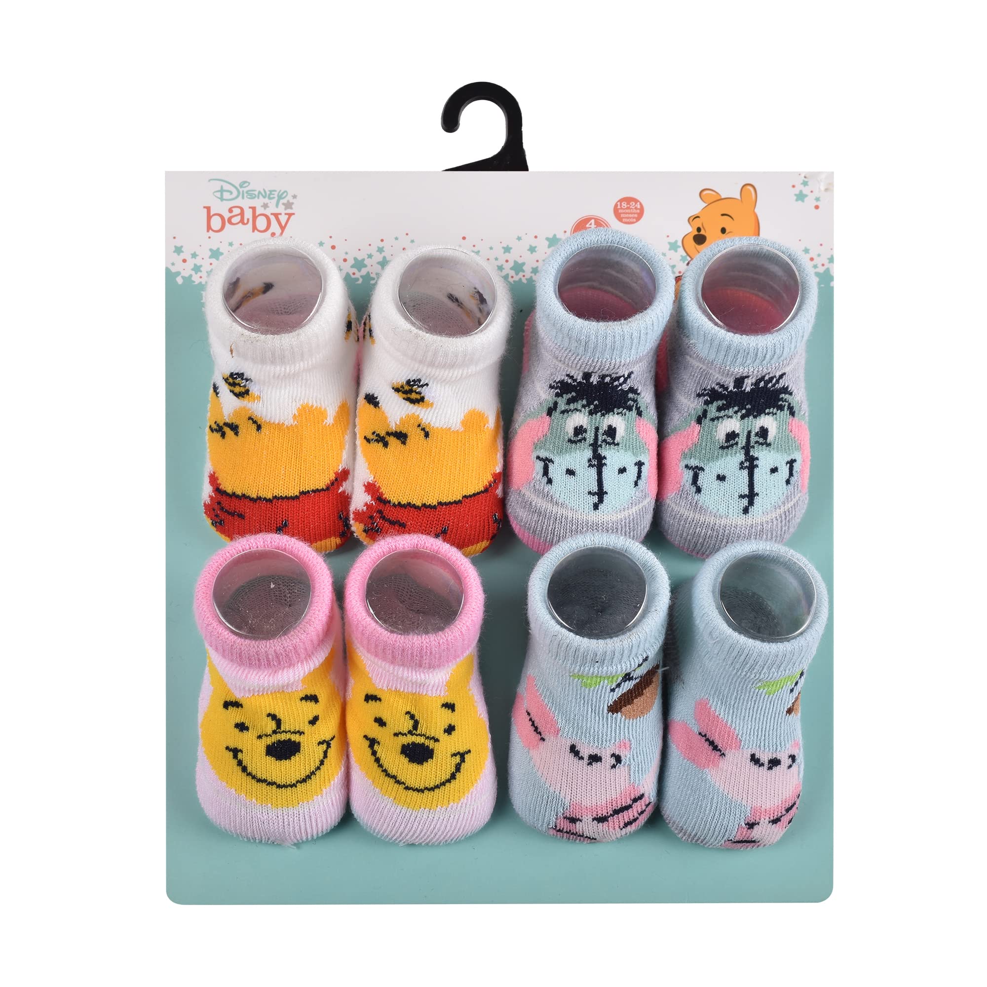 Disney Winnie Puuh Viertelsocken für Baby-Mädchen, Multipack, Quarter-Socken