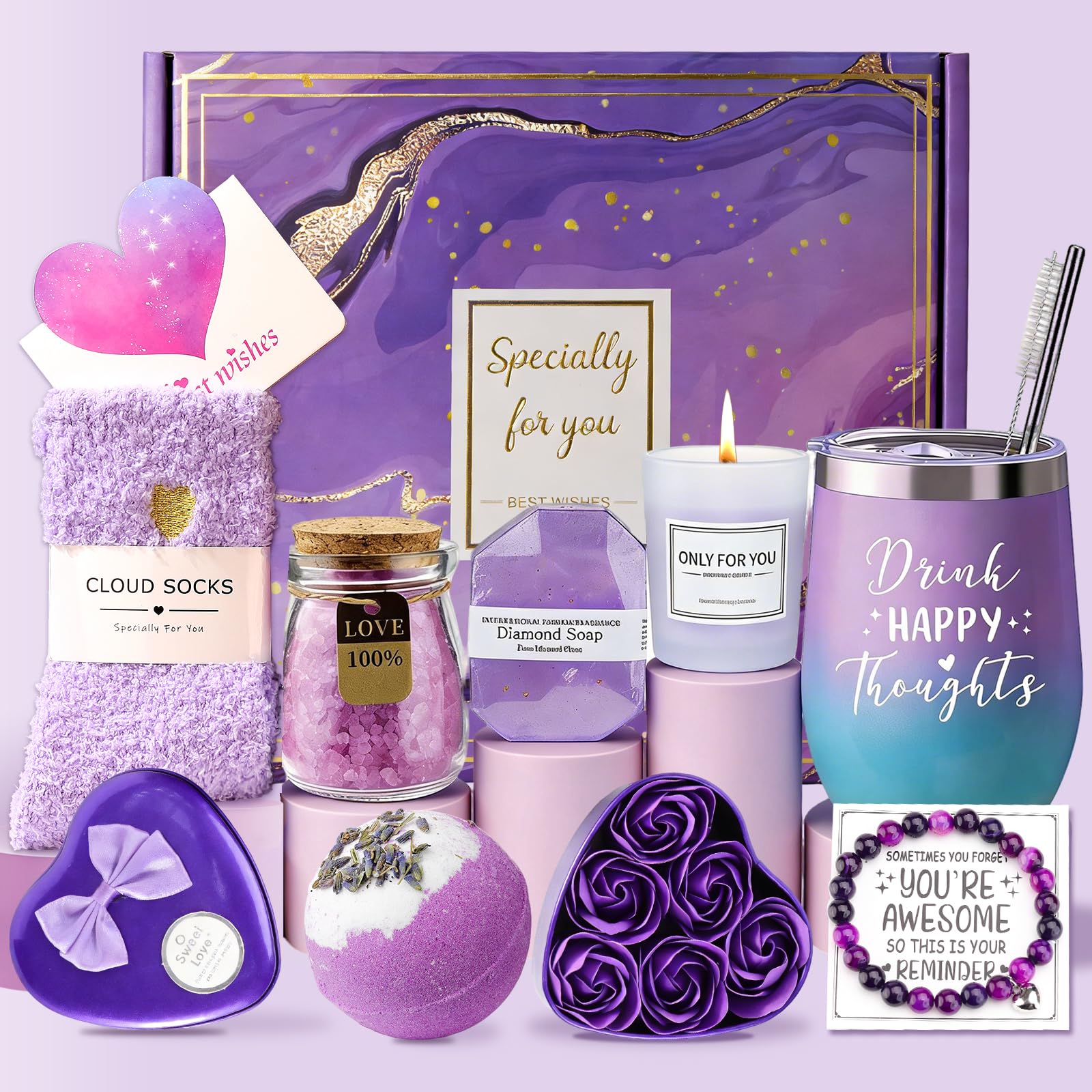 Geschenke für Frauen, Geburtstagsgeschenk für Frauen, Geschenk Freundin Geburtstag Valentinstag Muttertag Geschenkset Entspannung