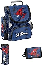 Paso School Bag Set of 3 with Gym Bag and Filled Pencil Case, Spider-Man, Classic