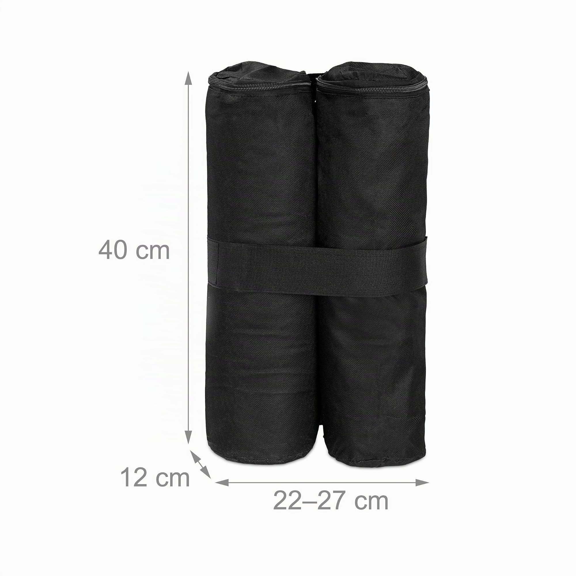 Relaxdays Pesi per Gazebo, Set da 4 Zavorre per Tende & Padiglioni, da Riempire con Sabbia o Pietre,10 kg per Piede,nero