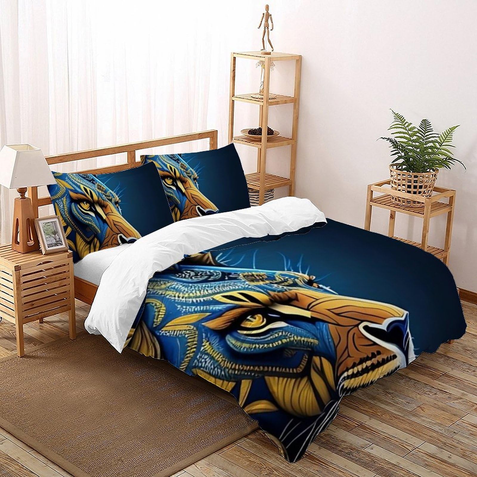 Linge de lit tigre sauvage avec housse de couette haut de gamme 220x240 et taies d'oreiller 3D