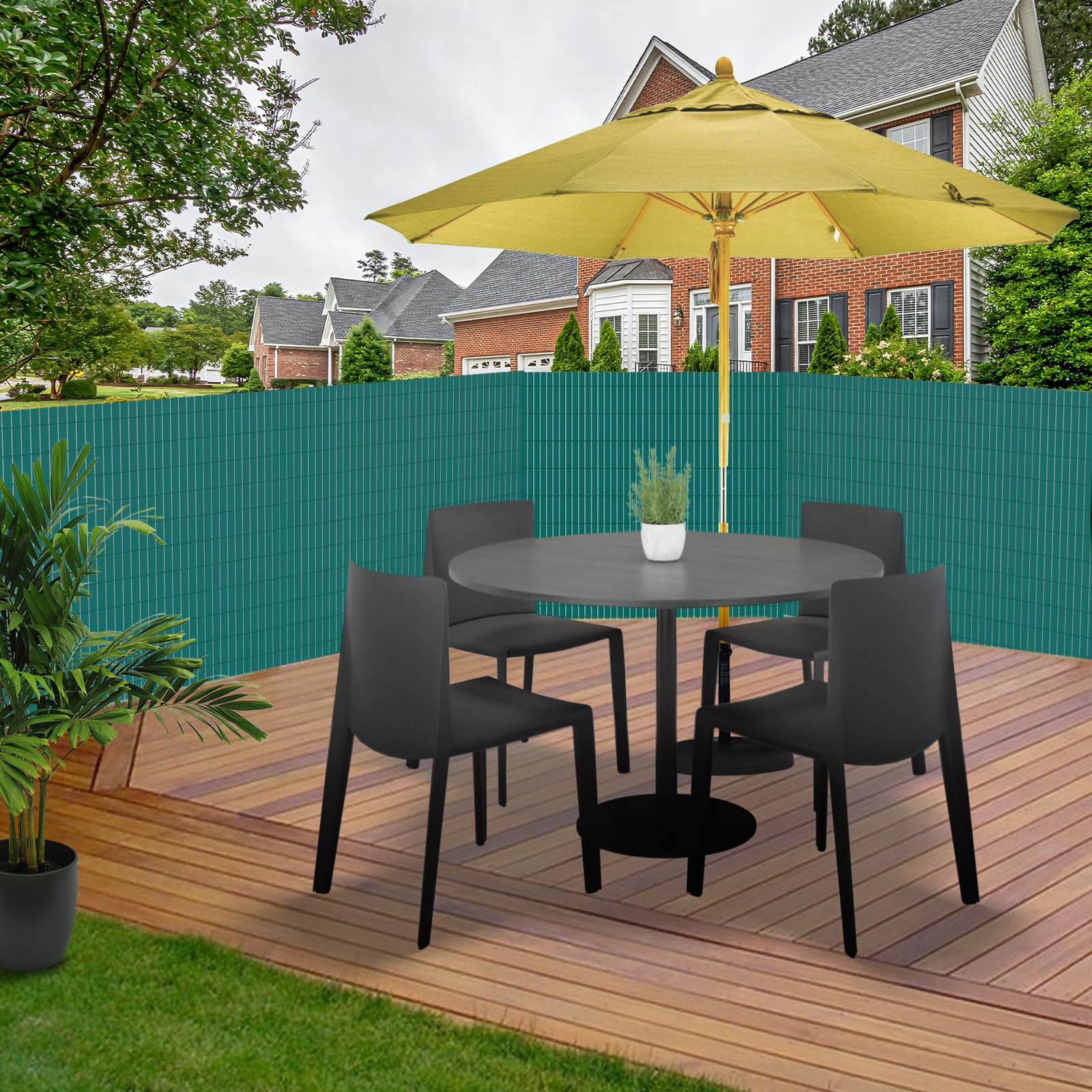 Canisse en PVC 160x300cm, Brise-Vue de Jardin-Balcon-Terrasse-Clôture, Écran de confidentialité, Pare-Brise Extérieure Waterproof et Résistance UV, Habillage de Balcon, Barrière Occultante, Verte