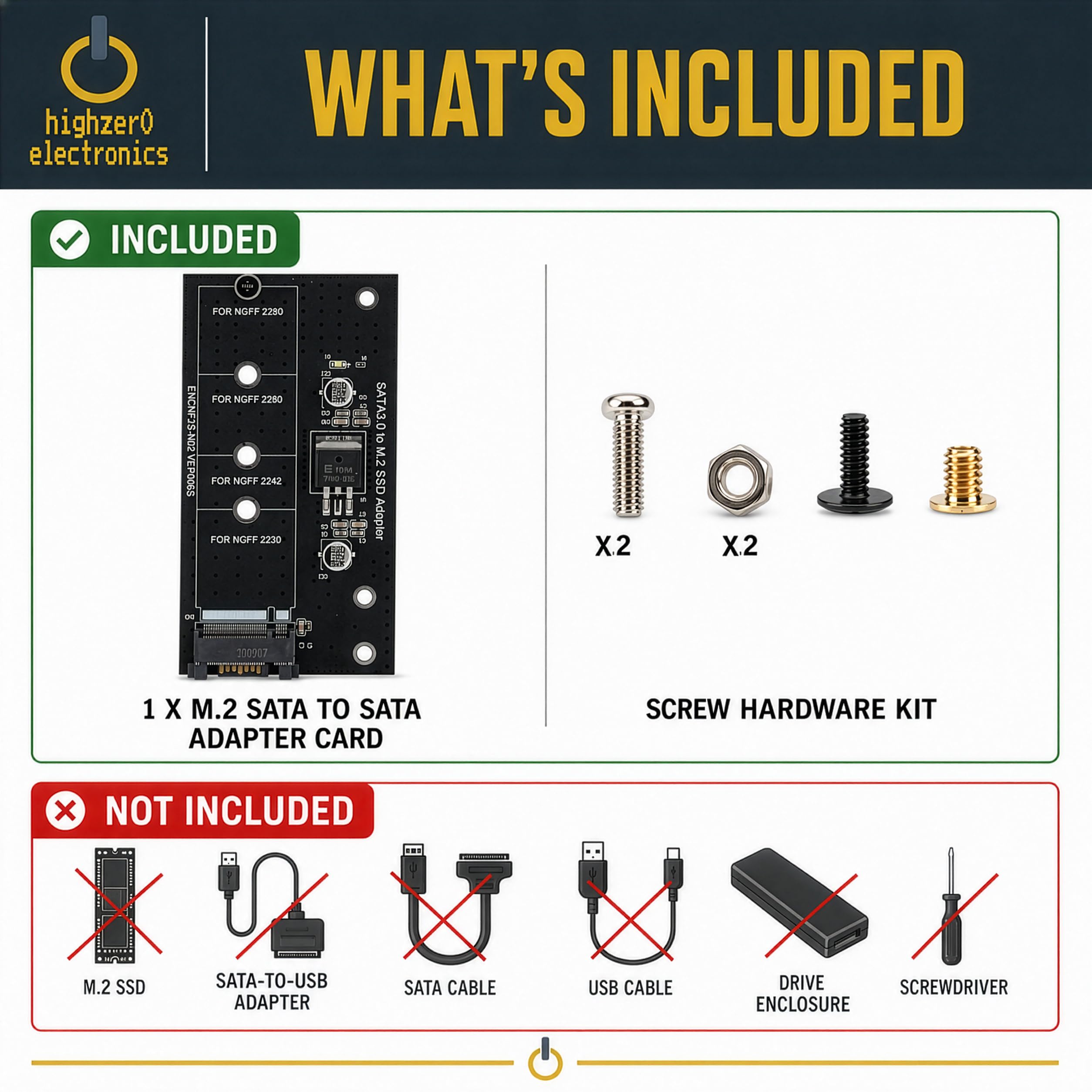 NGFF M.2 Adapter M2 SATA3 Raiser M.2 to SATA Adapter SSD M2 to SATA Expansion Card B Key Suppor 30/42/60/80mm (M.2 to SATA, M.2 to SATA) | Para SSD SATA M2 2230 2242 2260 2280 M.2 | SATA III 6Gbps | Incluye hardware de montaje | No diseñado para SSD NVMe