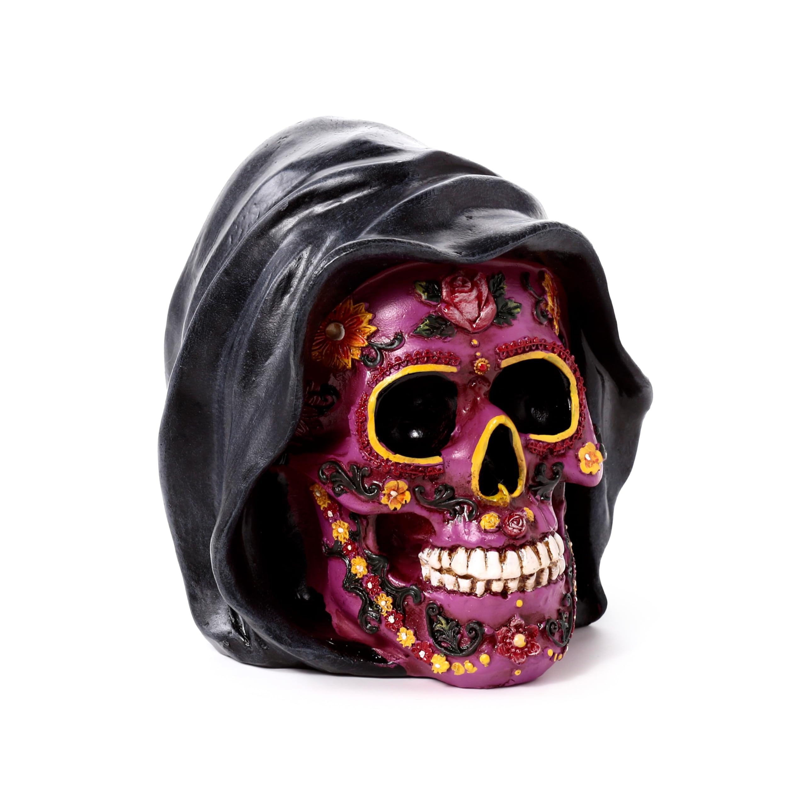 Puckator Rose Decorative Skull Figure With Hood