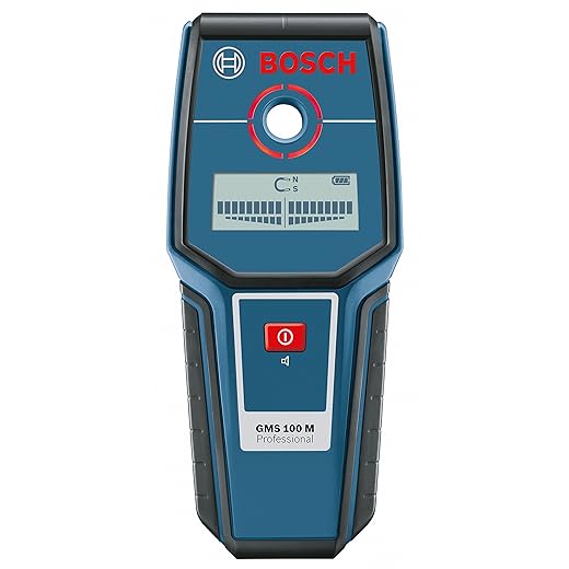 Bosch Professional 601081000 Stud Finder GMS 120 (Max. Detection Depth Wood/Magnetic Metal/Non-Magnetic Metal/Live Cable: 38/120/80/50 mm, in Cardboard Box), Black/Blue