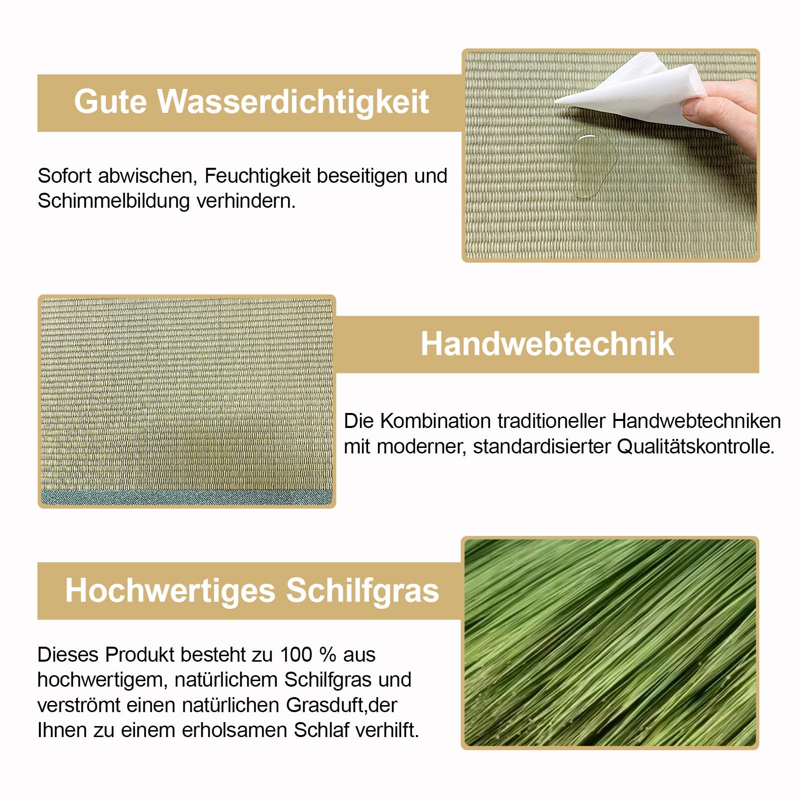 Japanische Tatami Matte, Natürliches Kokosfaser, Faltbare Futon Boden Teppich Meditation Yoga Zen