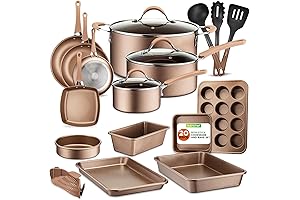 NutriChef Cookware: Professional Home Kitchen 20-Piece Cookware and Bakeware Set