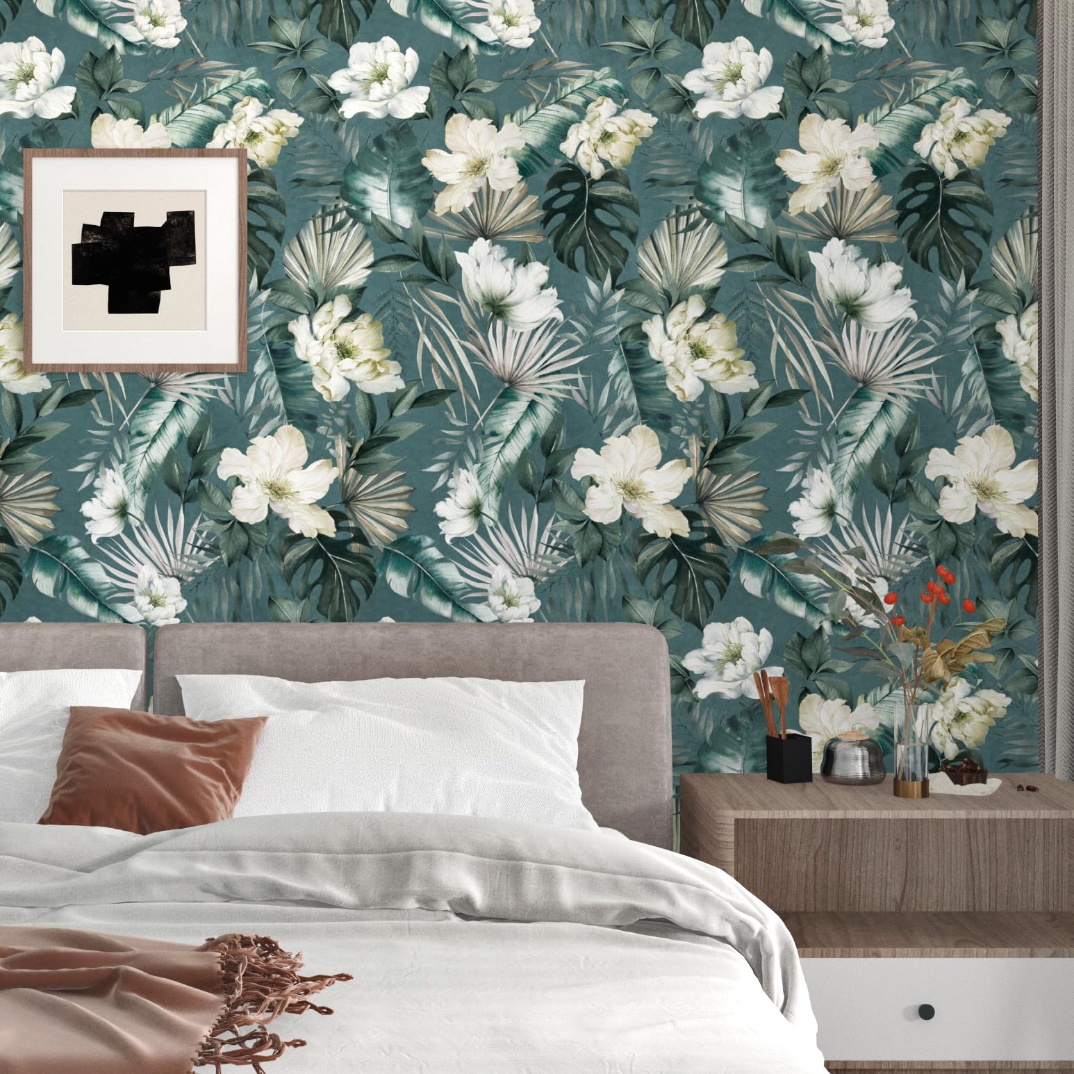 Carta Da Parati Moderna Carta Da Parati Adesiva Floreale Rosa E Nera -  Pellicola PVC Per Pareti E Mobili - 60cm X 300cm Pellicola Autoadesiva Per  Mobili, image size:1546x1546