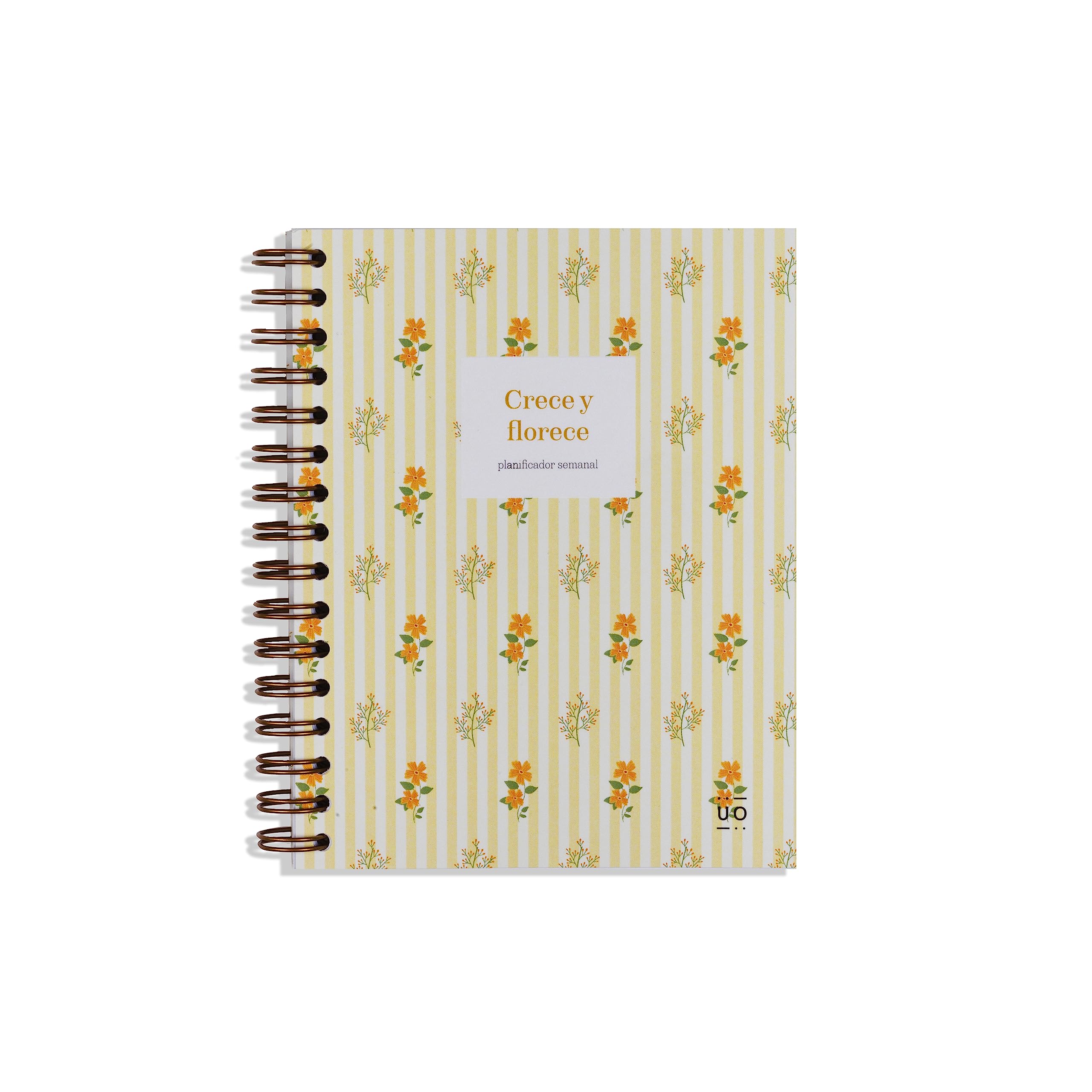 UO Mini organizador semanal planificador- Crece y florece. Días sin numerar, 60 semanas, papel de calidad 90gr, 11x14 cm, Tapa blanda
