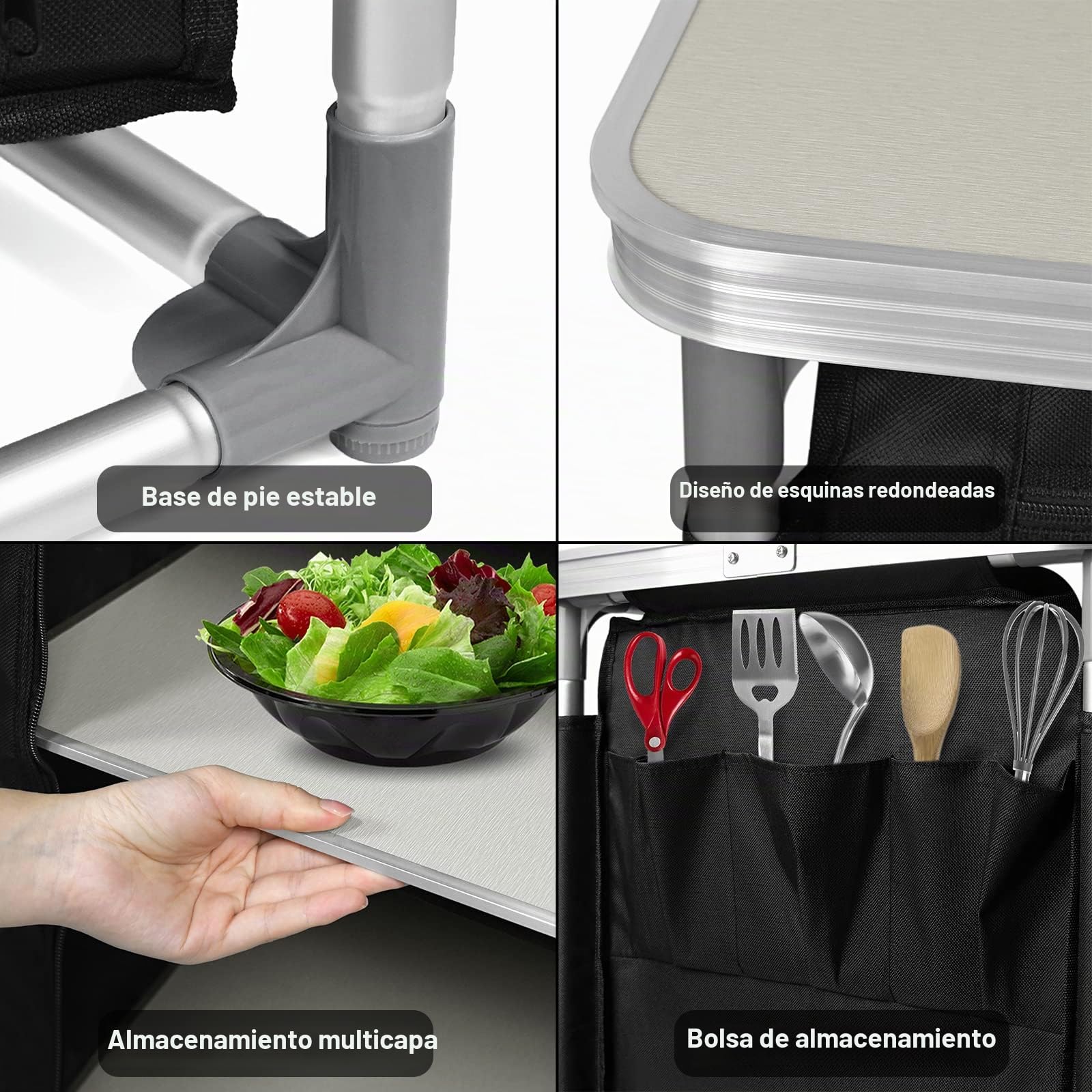 Froadp Armario de camping plegable con estructura de aluminio y bolsa de transporte, armario de cocina para exteriores, armario de cocina, armario de cocina, armario para camping, viajes, modelos a