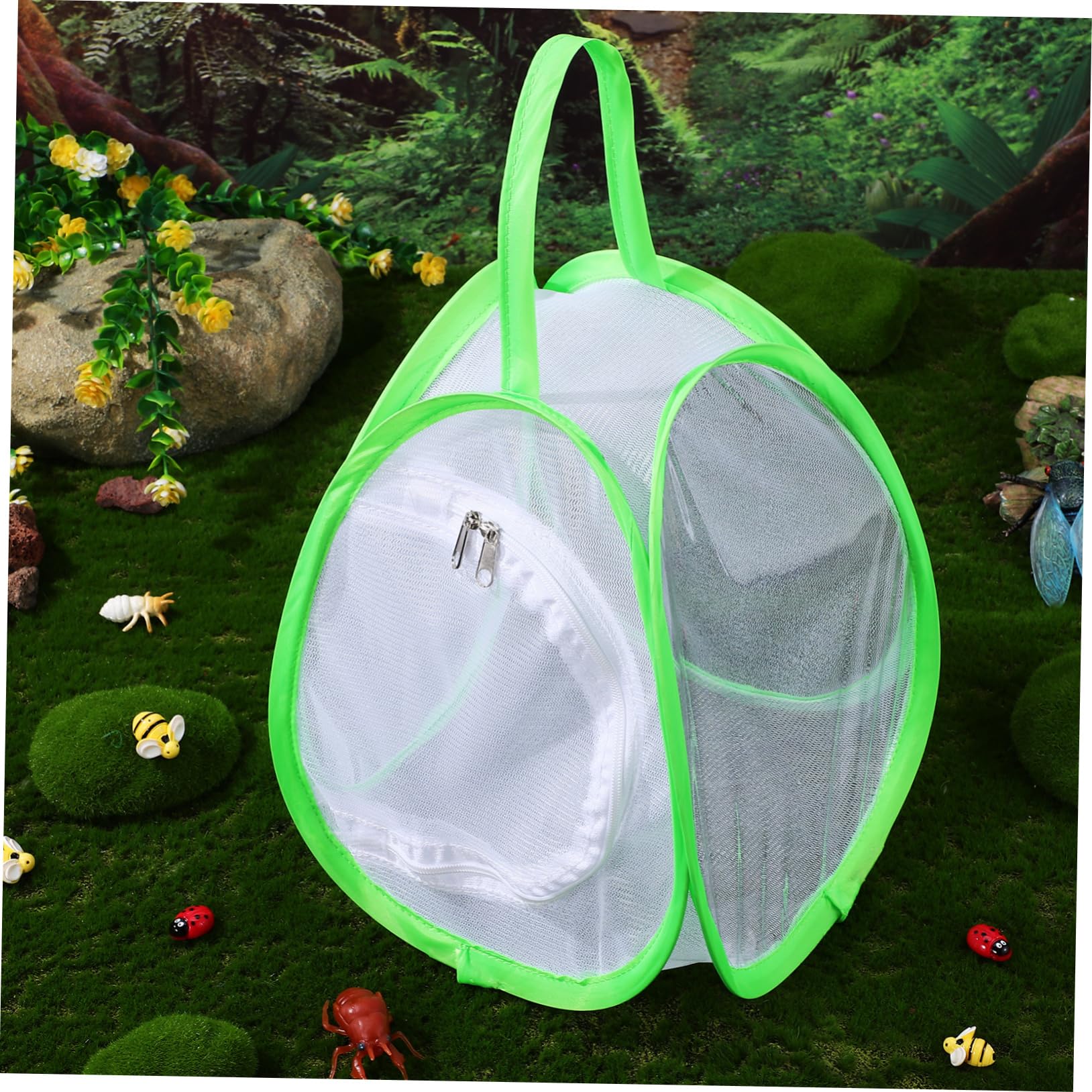 Jaula De Mariposas Retráctil De Malla Transparente - Hábitat Plegable De 16x20 Cm Para Orugas Y Mariposas, Con Asa Y Fondo Lavable