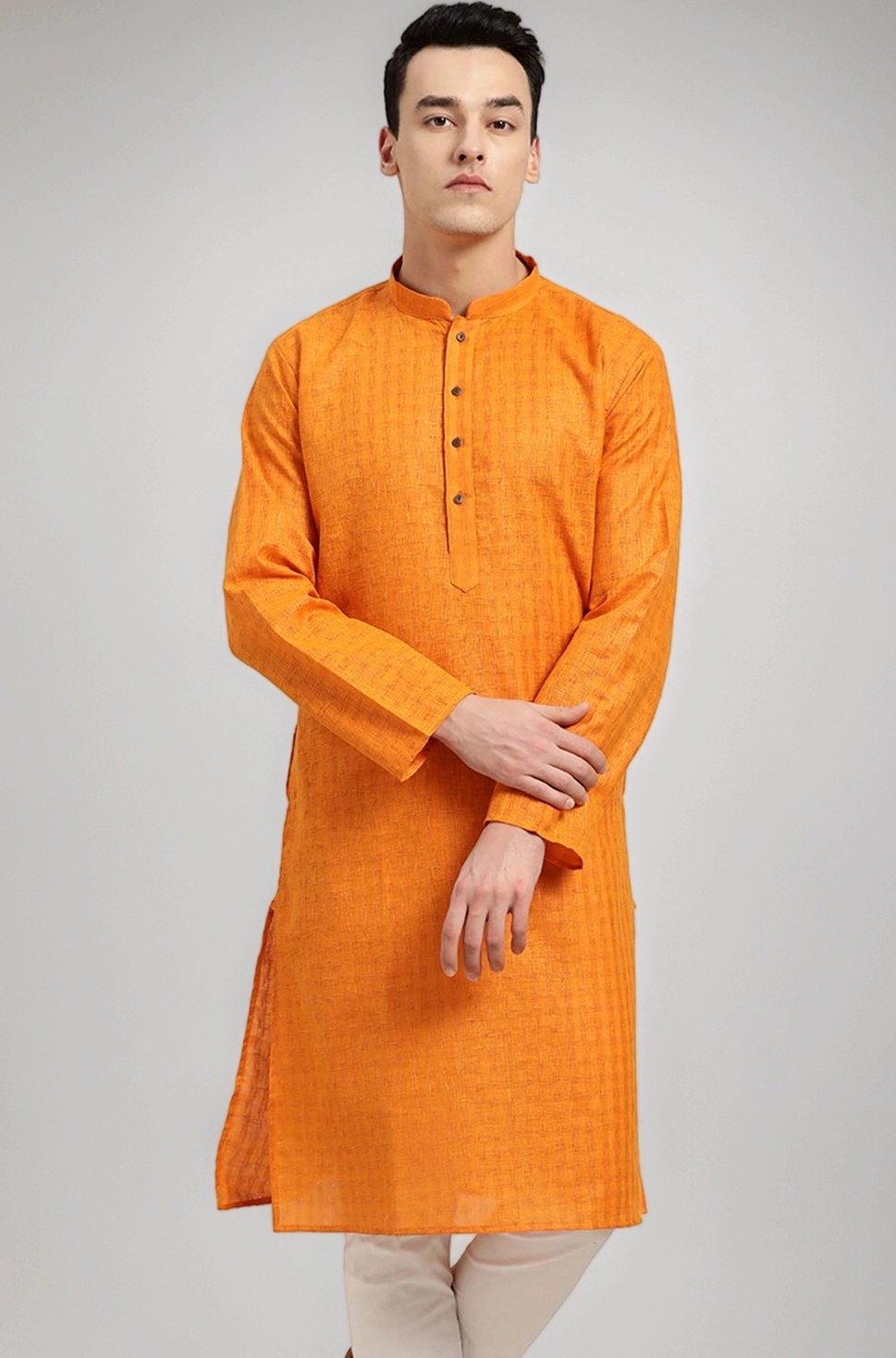 SOJANYA (Since 1958 Men’s Cotton Checkered Long Kurta