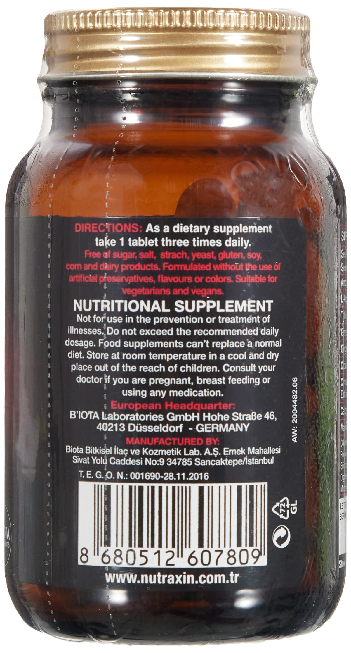 Nutraxin Green Power Ultra Men L-Arginine 60 Tablet Takviye Edici Gıda