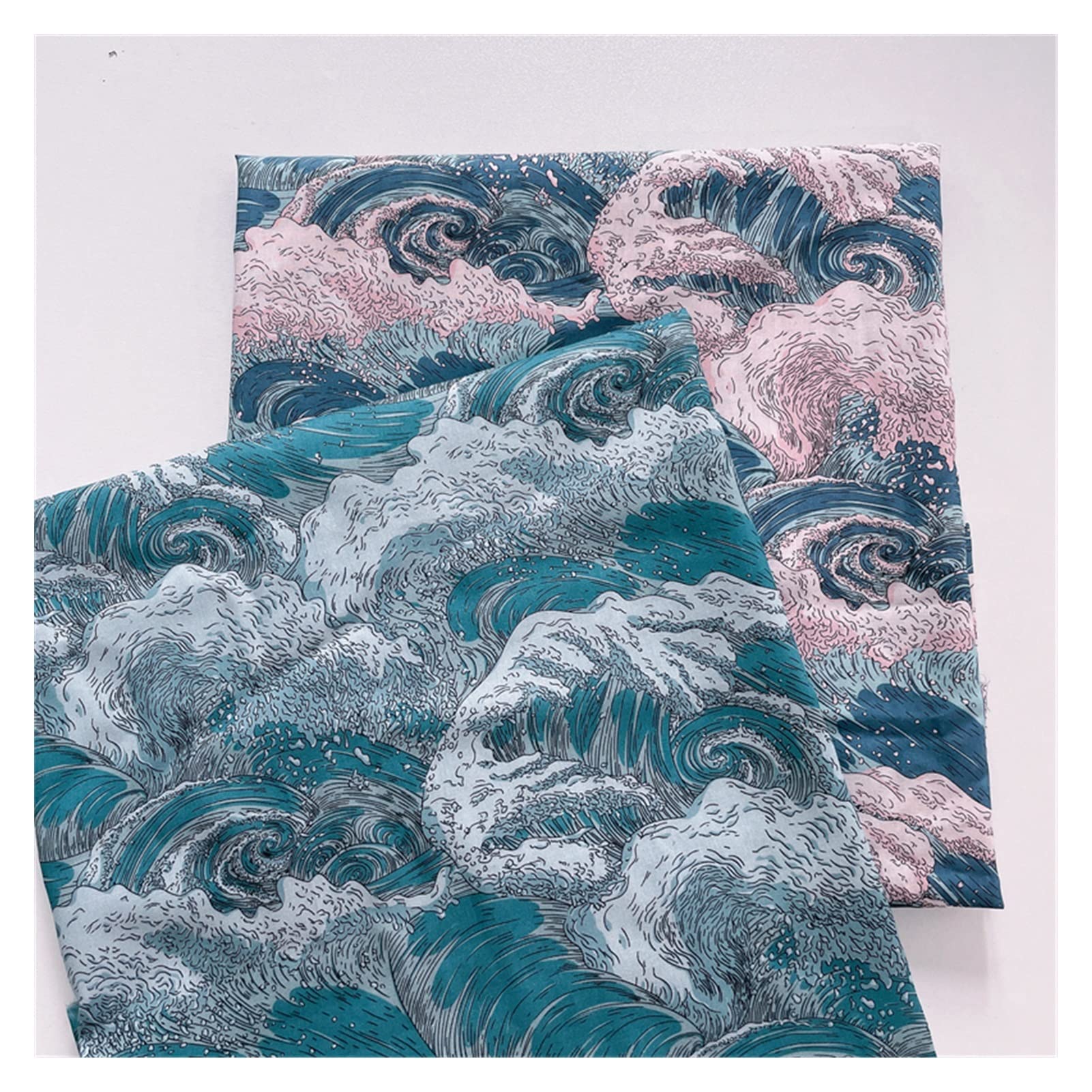 50x145 cm de Tela Poplin de algodón for niños de Vestidos de Tela de Costura Bricolaje Medidor Hecho a Mano Telas (Color : Blue 50x145cm)