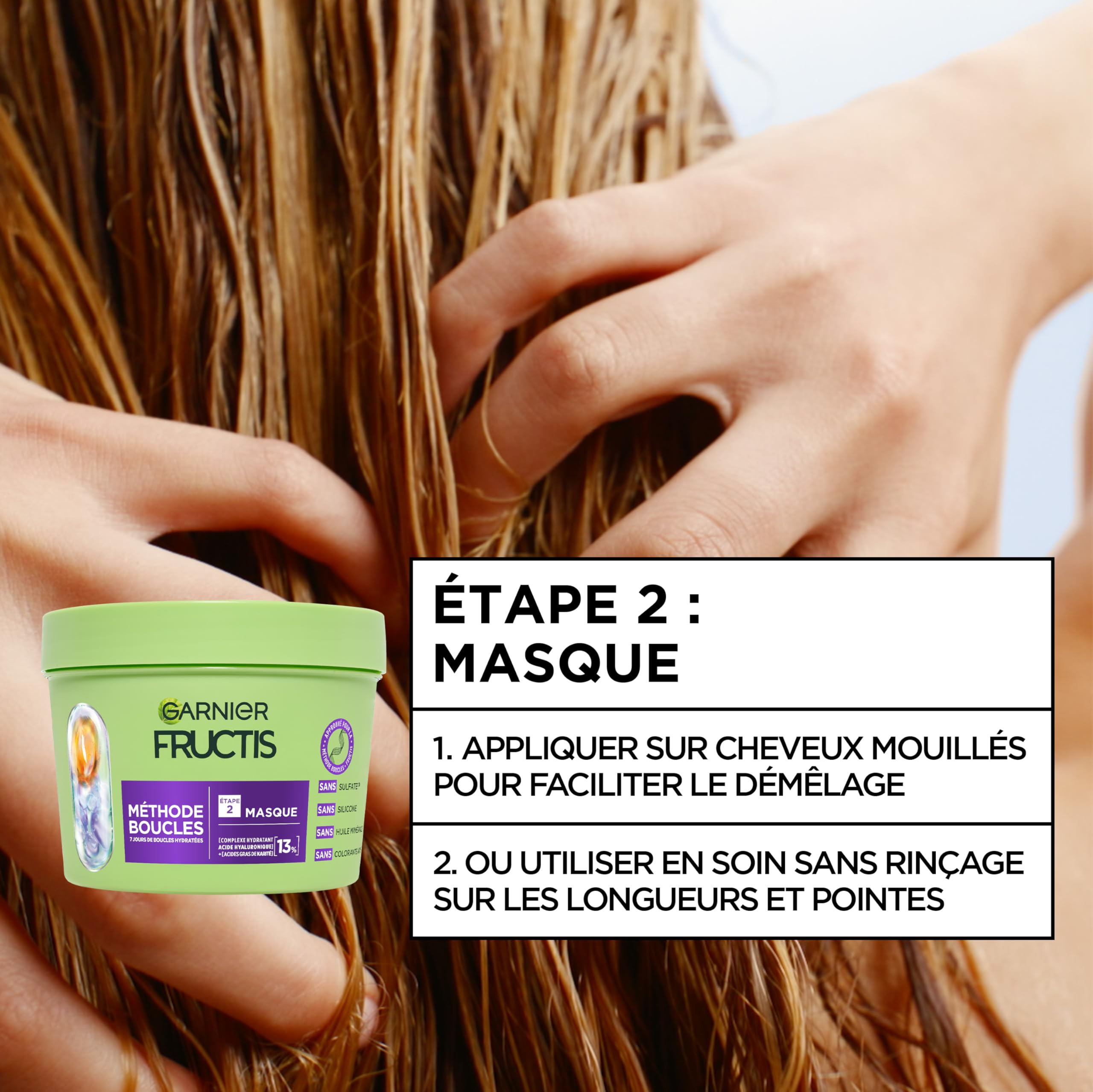 Garnier Fructis Metodo Riccioli Routine Shampoo, Maschera, Spray Idratante con Acido Ialuronico e Burro di Karité