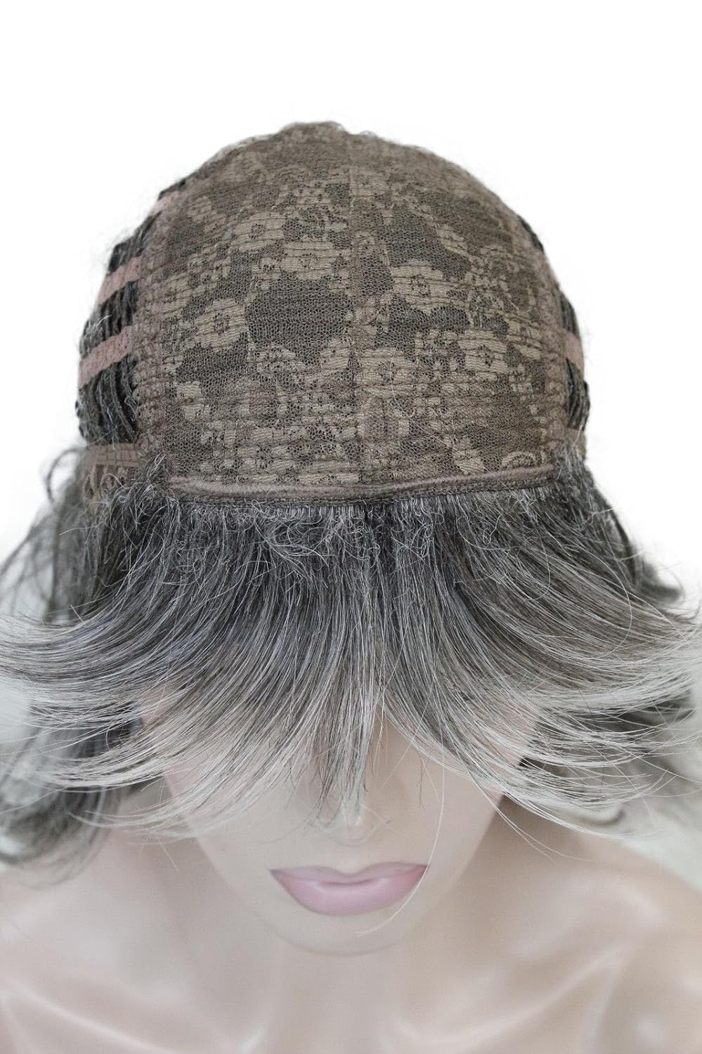 Lydell Long Soft Shaggy Layered Classic Cap Full Synthetic Wig Wigs (AB76 Grey Ombre) - Image 7