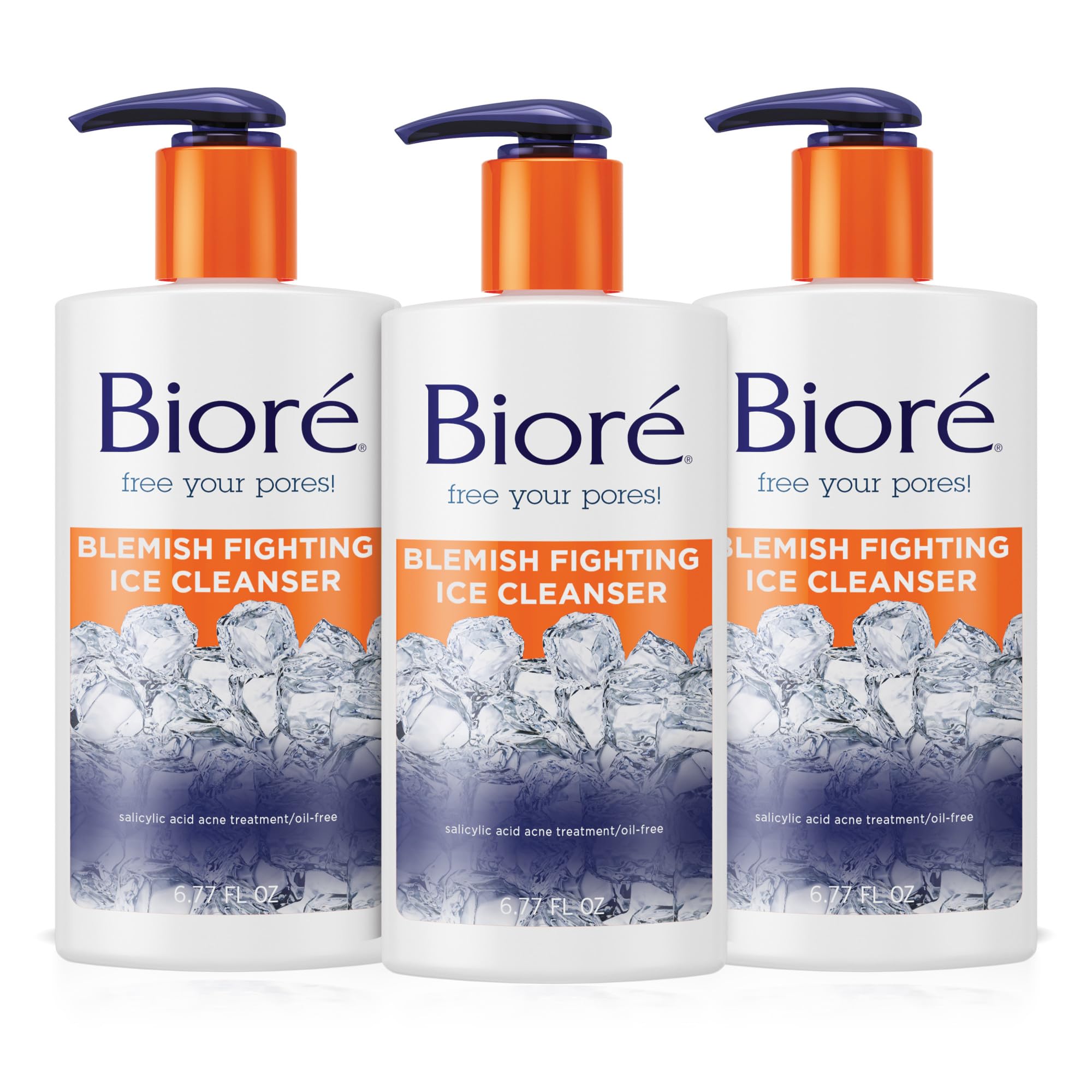 Biore Ice Cleanser Face Wash, Blemish Fighting Cleanser Clears And Prevents Acne Breakouts