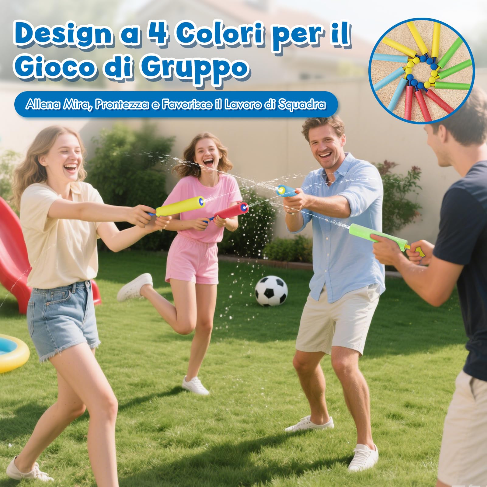 Lehoo Castle Pistola ad Acqua, Set da 12 Pistola ad Acqua in Schiuma per Bambini, Gioco d’Acqua per Piscina, Spiaggia e Giardino, Giocattolo Estivo