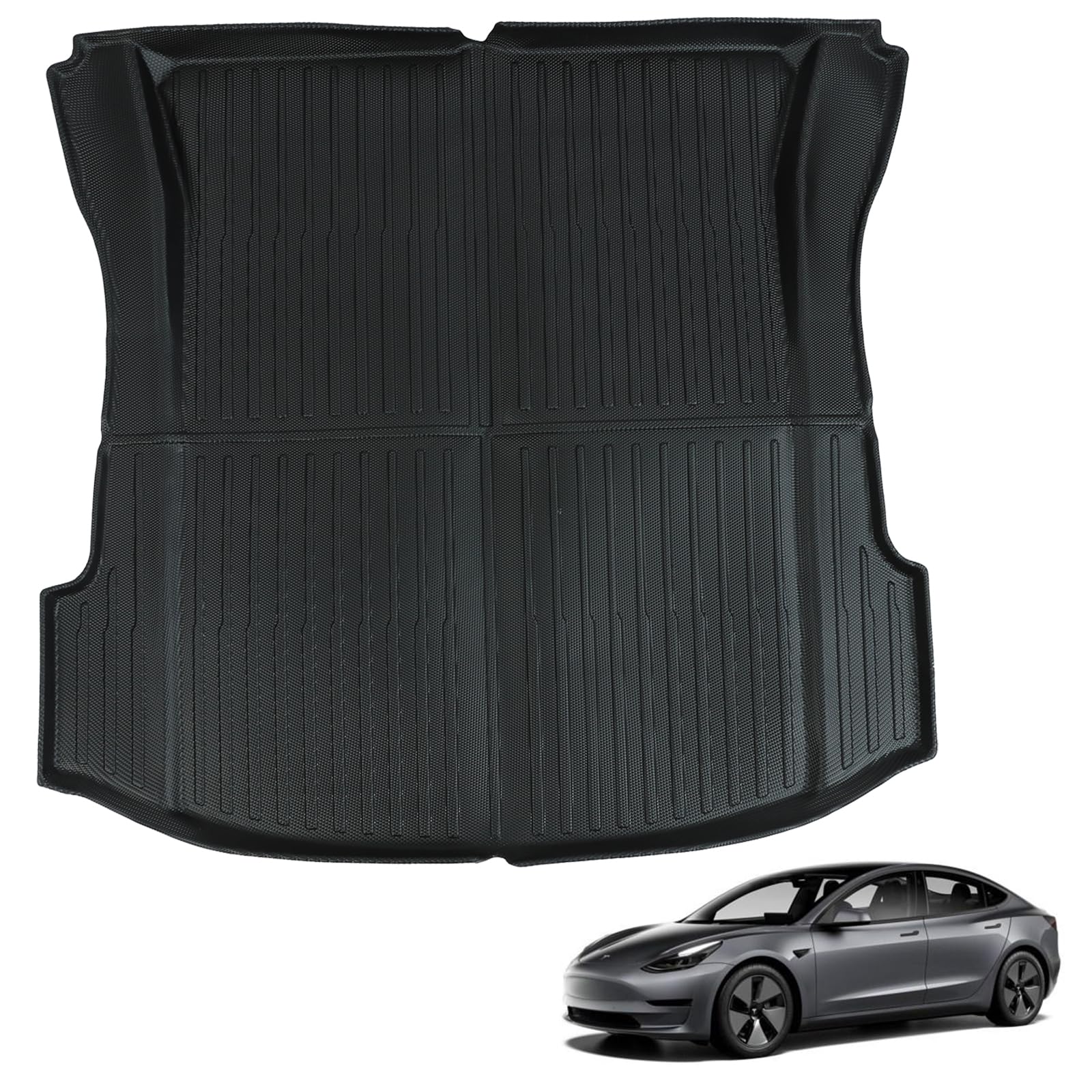 Photo 1 of unknown what car it is for, TPE Cargo Liner Compatible with Tesla Model 3 2017-2023, All Weather Anti-Slip Waterproof Rear Trunk Mat Model 3 Accessories