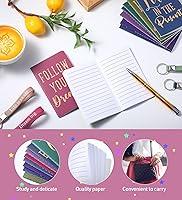 Vista 5 de PerKoop Juego de 48 piezas de regalos inspiradores, bloc de notas con citas inspiradoras, 3 x 5 pulgadas, bolígrafos motivacionales, llaveros a