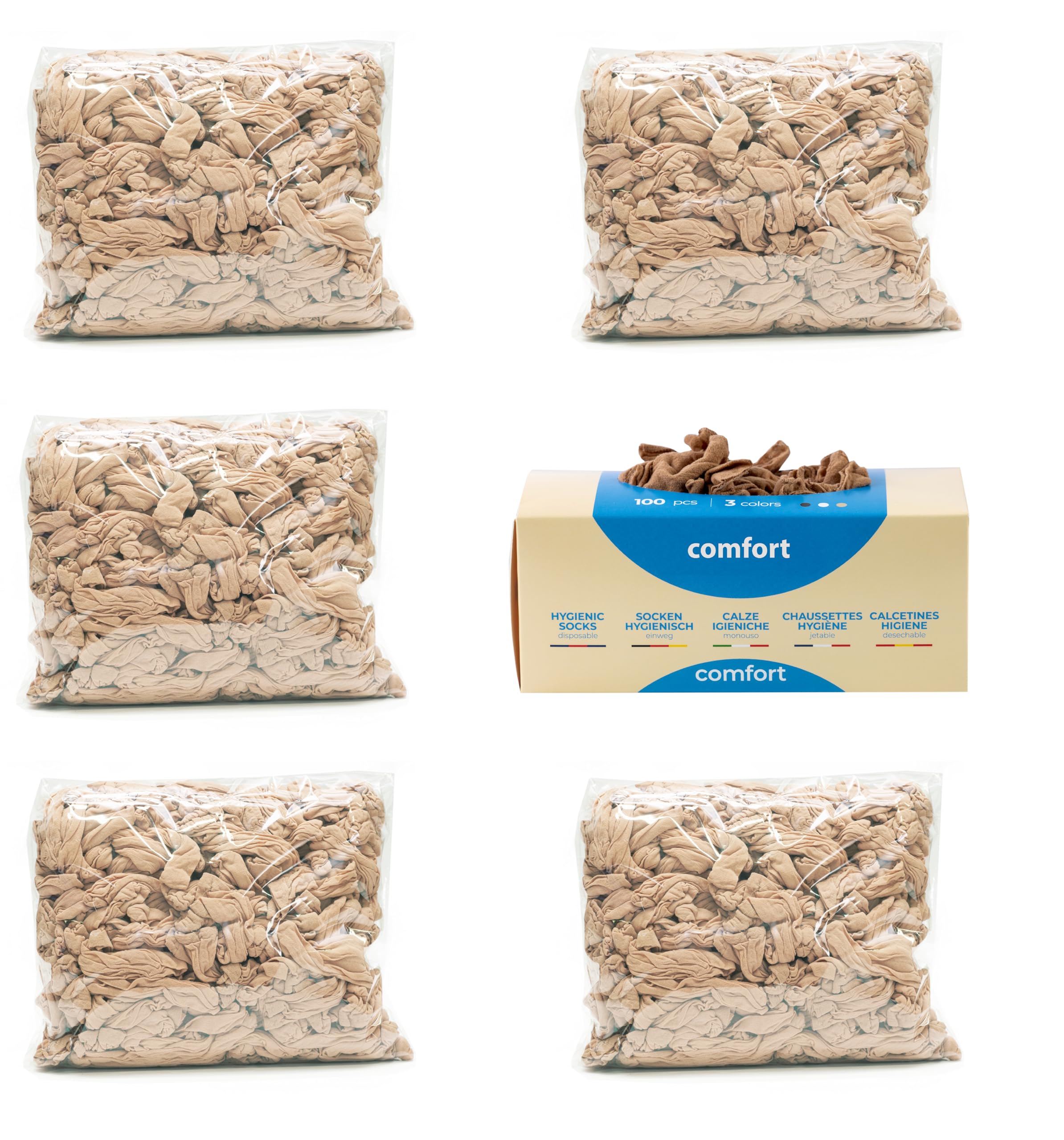 Calcetines higiénicos Refill - Calcetines desechables con dispensador - Cantidad 500 unidades