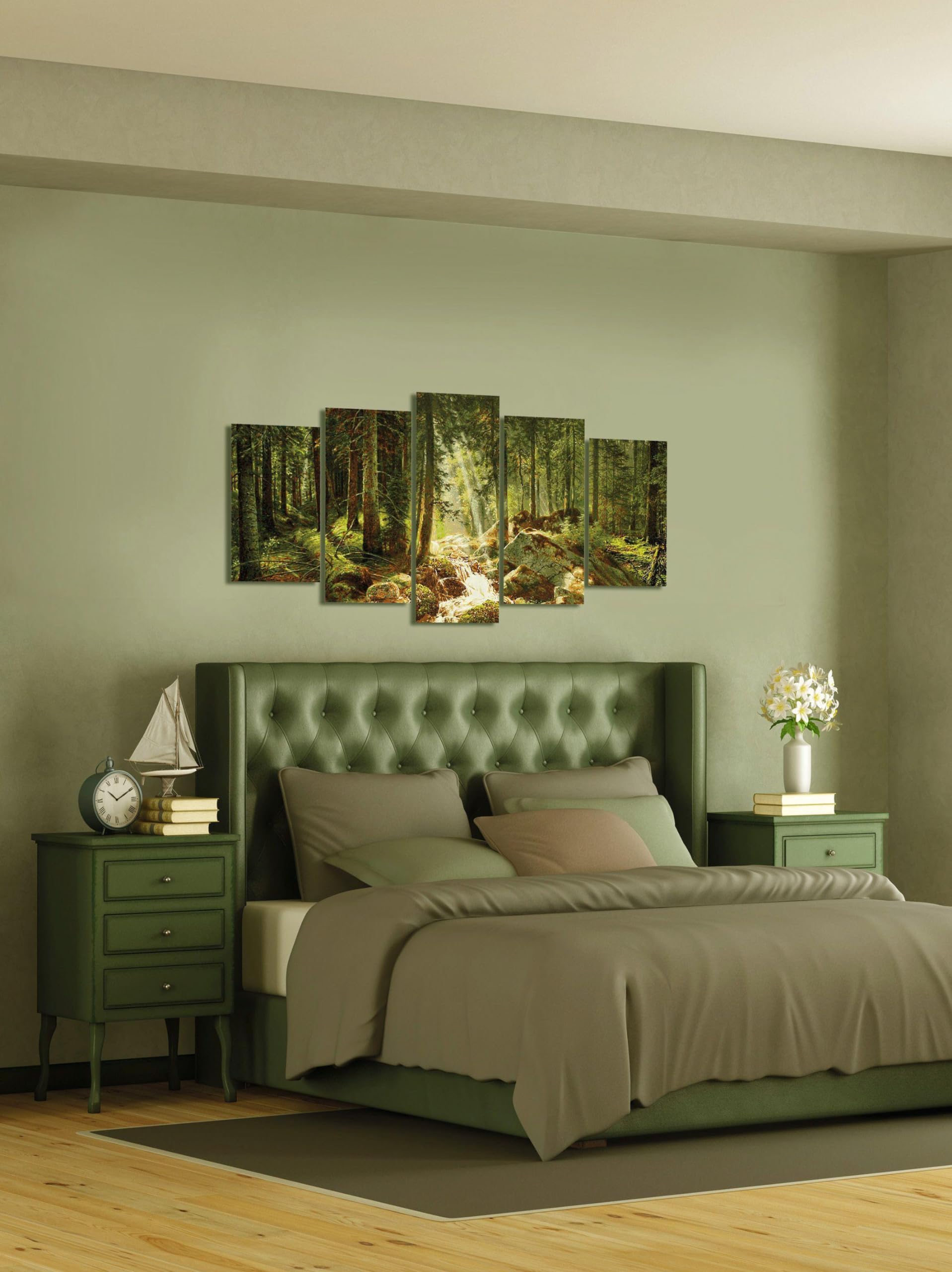Schipper 609450832 Dipingere con i Numeri – La Nostra Foresta – Dipingere Immagini per Adulti, compresi pennelli e Colori acrilici, 5 Immagini, Master Class Polittico Professionale, Edition, 132 x 72