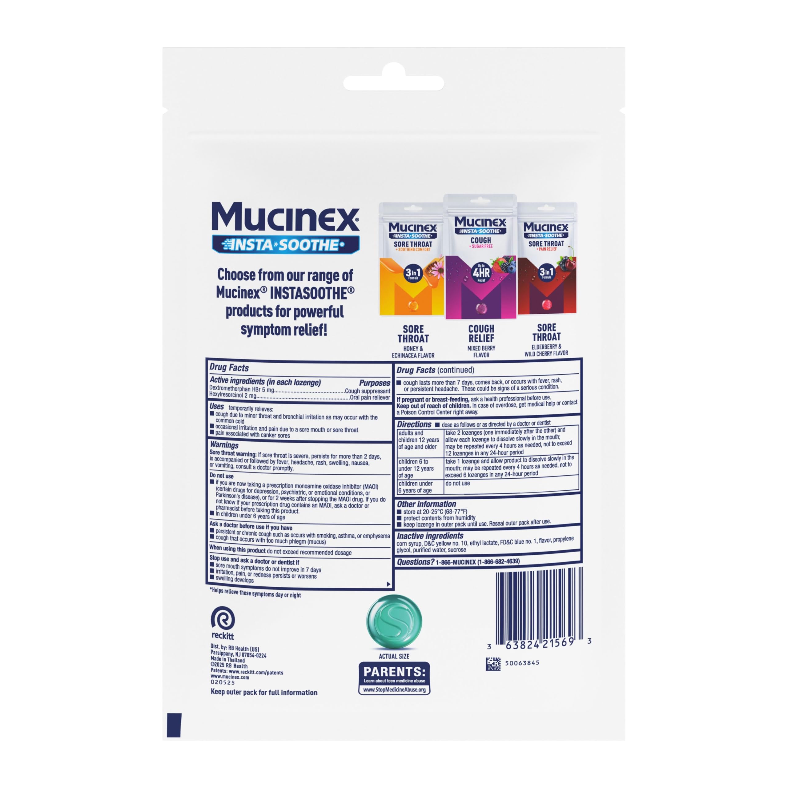 Mucinex InstaSoothe Sore Throat + Cough Relief Alpine Herbs & Mint Flavor, Fast Acting, Cooling Comfort, Powerful Sore Throat Oral Pain Reliever, 40 Medicated Drops — Amazon image 9