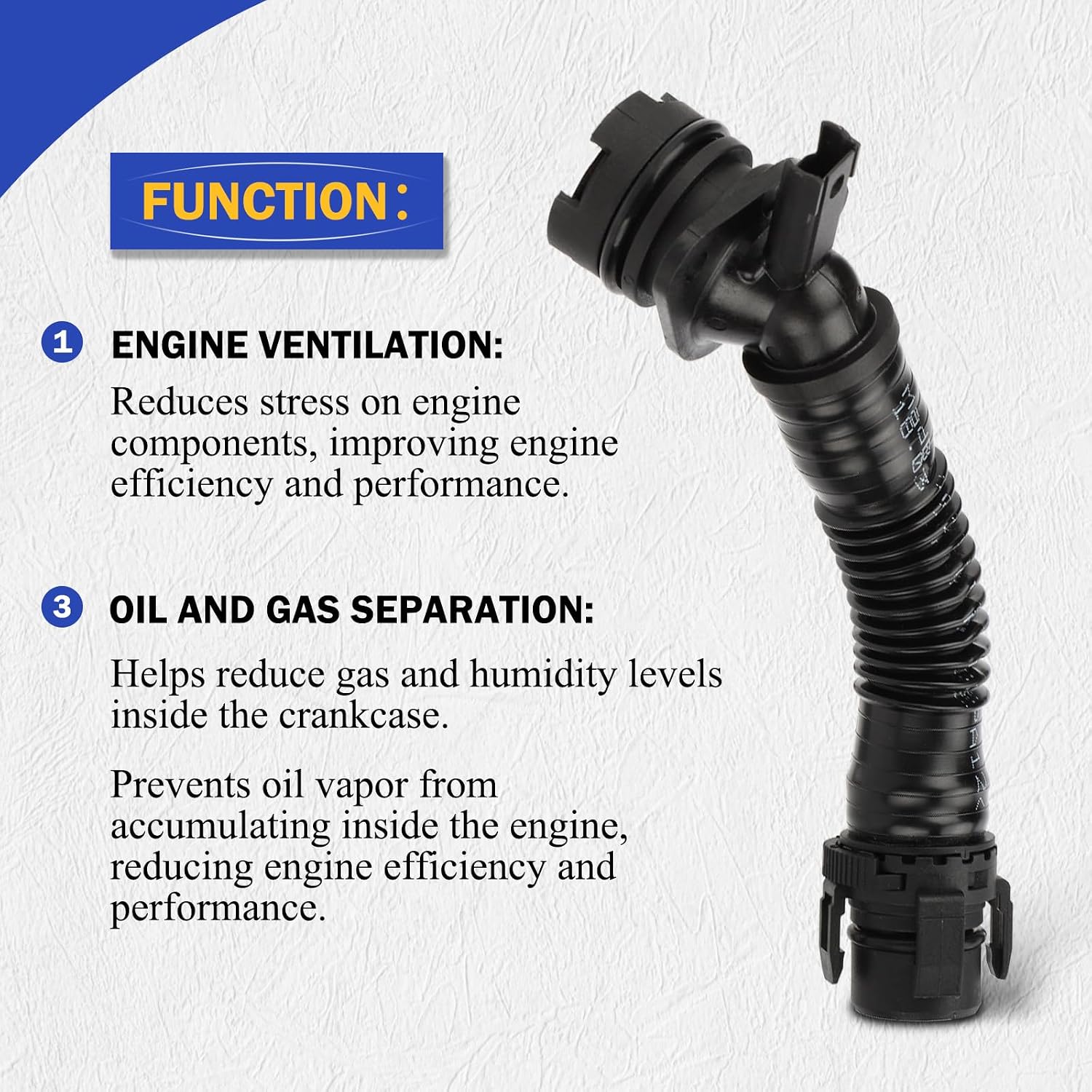 11127584128 Crankcase Vent Hose PCV from Valve Cover for BMW 135I 135IS 335I 535I 640I X1 X3 X4 X5 X6 N55 E82 E88 F10 F12 F13