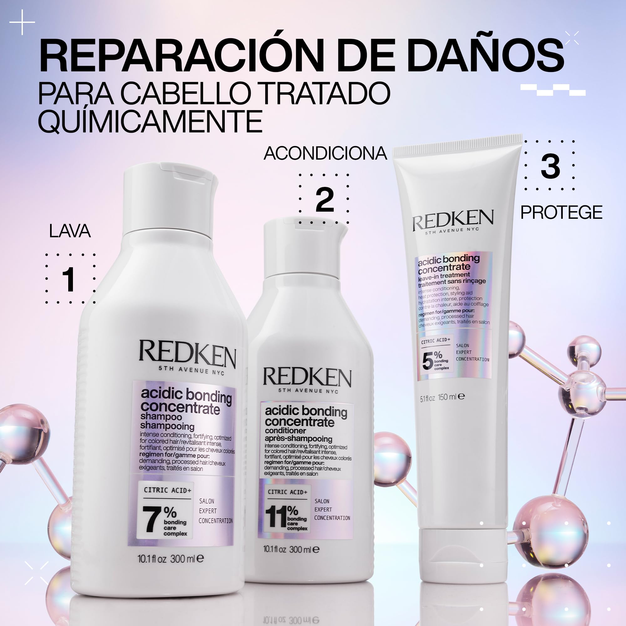 Redken, Acondicionador Sin Sulfatos para Fortalecer todo tipo de Cabellos, Acidic Bonding Concentrate