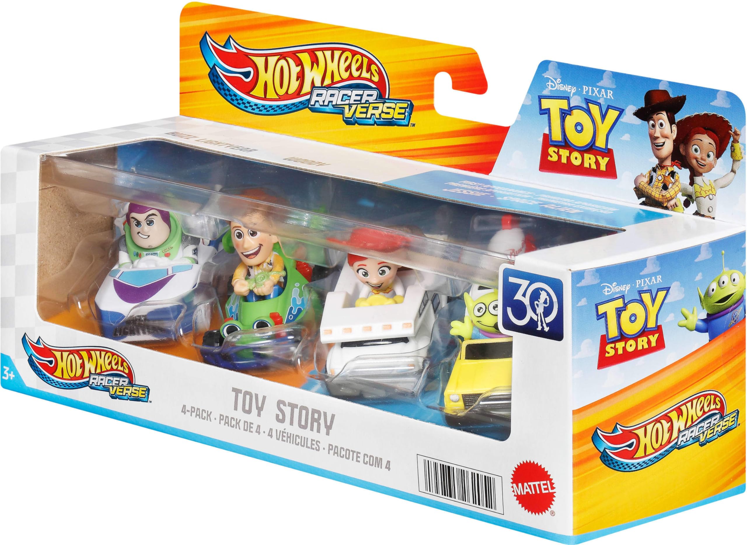 Hot Wheels RacerVerse, Set of 4 Die-Cars 1:64 Scale Toy Cars