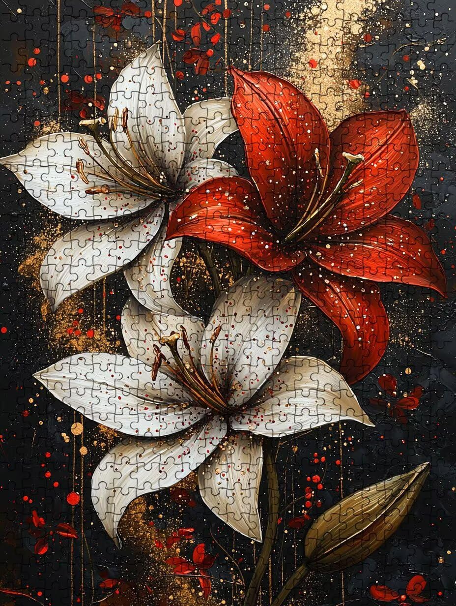Puzzle 2000 Teile Erwachsene, WeißE Blumen Rote Blumen Jigsaw Puzzle 2000 Teile, Impossible Klassische Puzzles, Komplex Herausfordernd Puzzles, Familie Spiele, Wanddekoration Geschenke BXHZW2-19