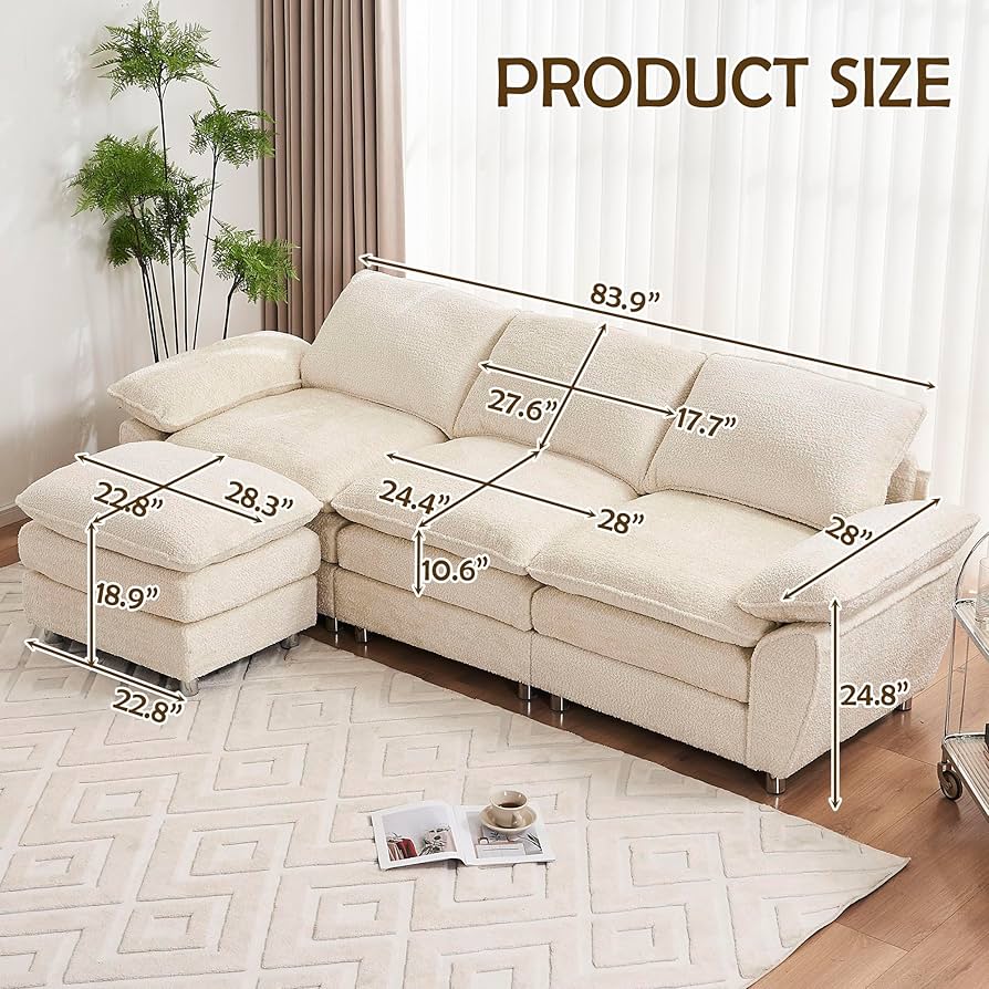Amazon｜L字型セクショナルソファ、深めの3人掛けソファ、長椅子