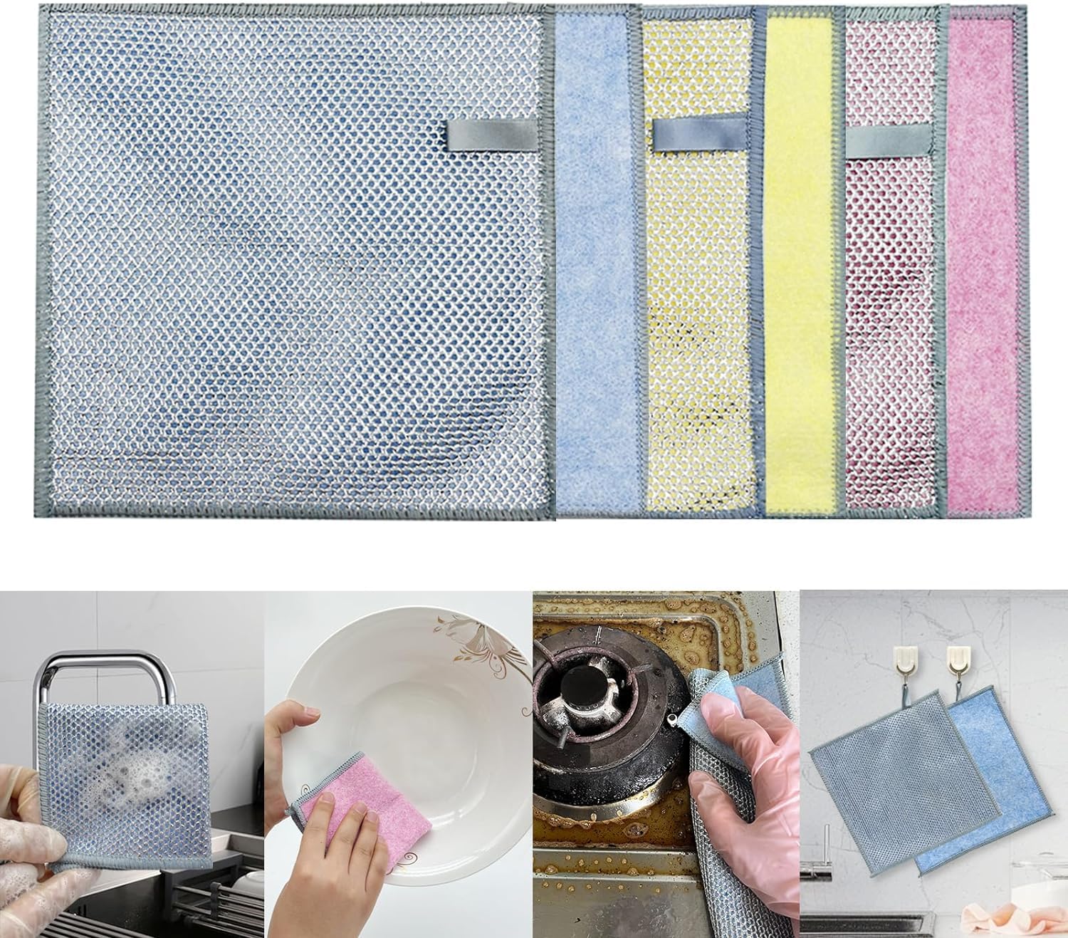 TCCO Heavy Duty Non-Scratch Dish Scrubbers for Cleaning Dishes & Sinks, Pots, Pans (4Pcs) - Replace Kitchen Sponges for Dishwashing with Our Scouring Pads - Try Our Alternative Wire Dishwashing Rags (B0CT92DBV4) Amazon Price History, Amazon Price Tracker
