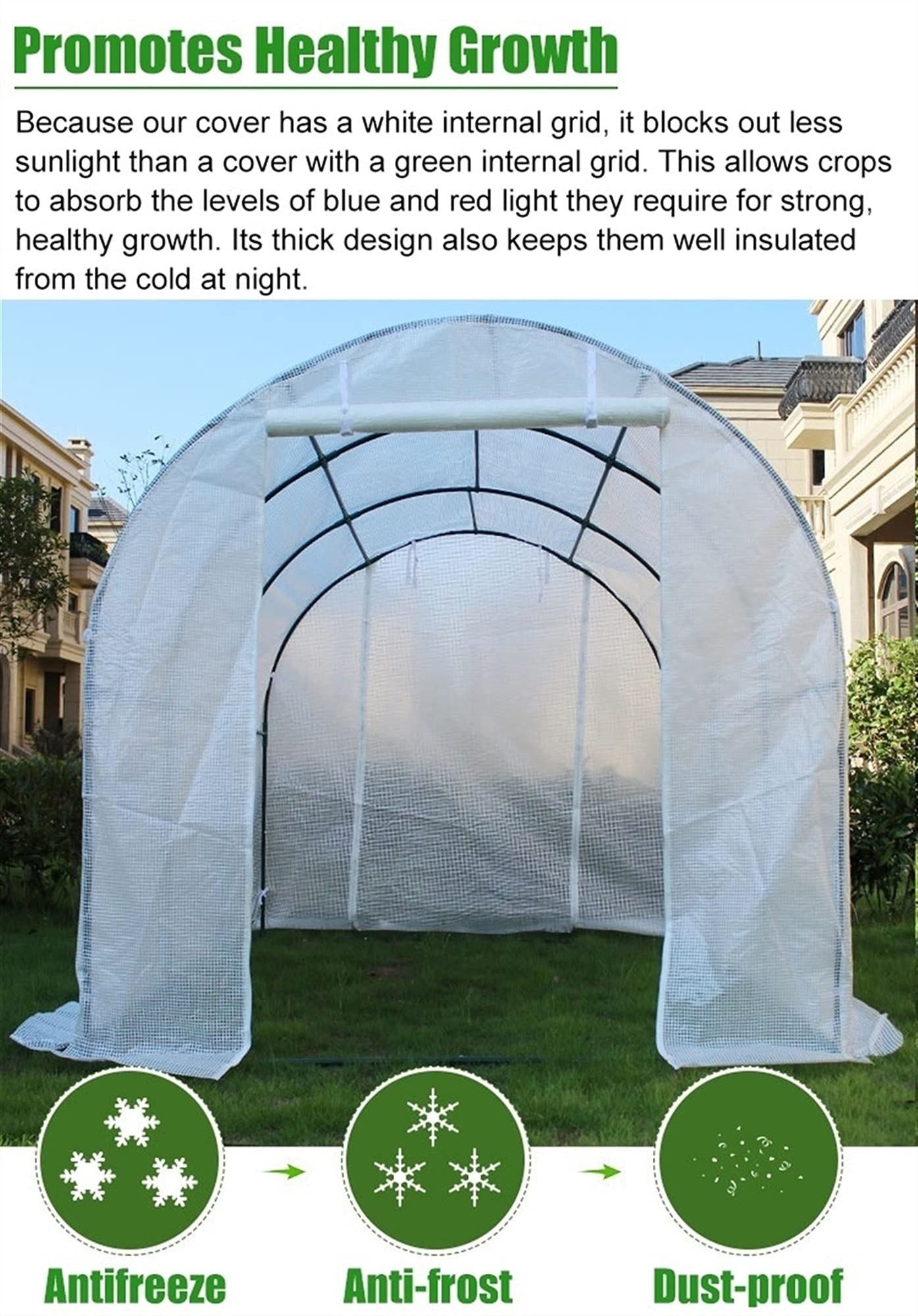 Serra da Balcone Giardino Fuori da casa verde con struttura in metallo resistente, Grande Passeggiata nel Polytunnel della serra 2m / 3m / 4m / 5m / 6m di lunghezza, Giardino della pianta del pomodoro