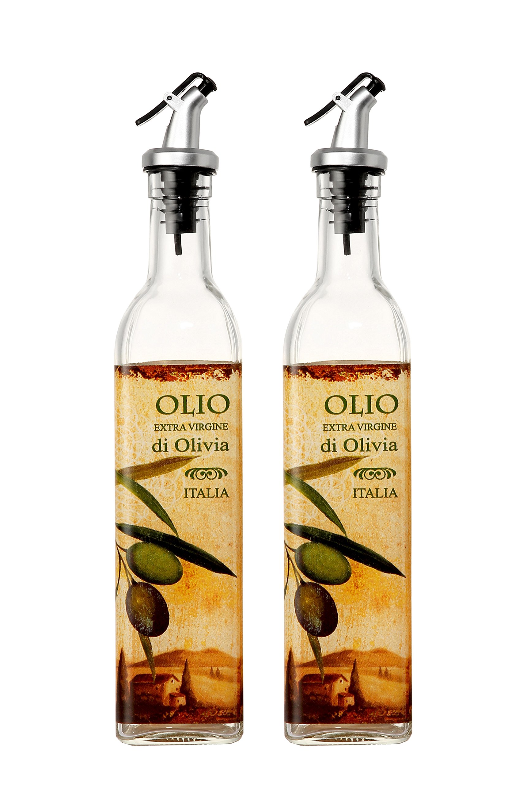 Buy 17 Oz. Olive Oil and Vinegar Cruets Bottles with Level Release