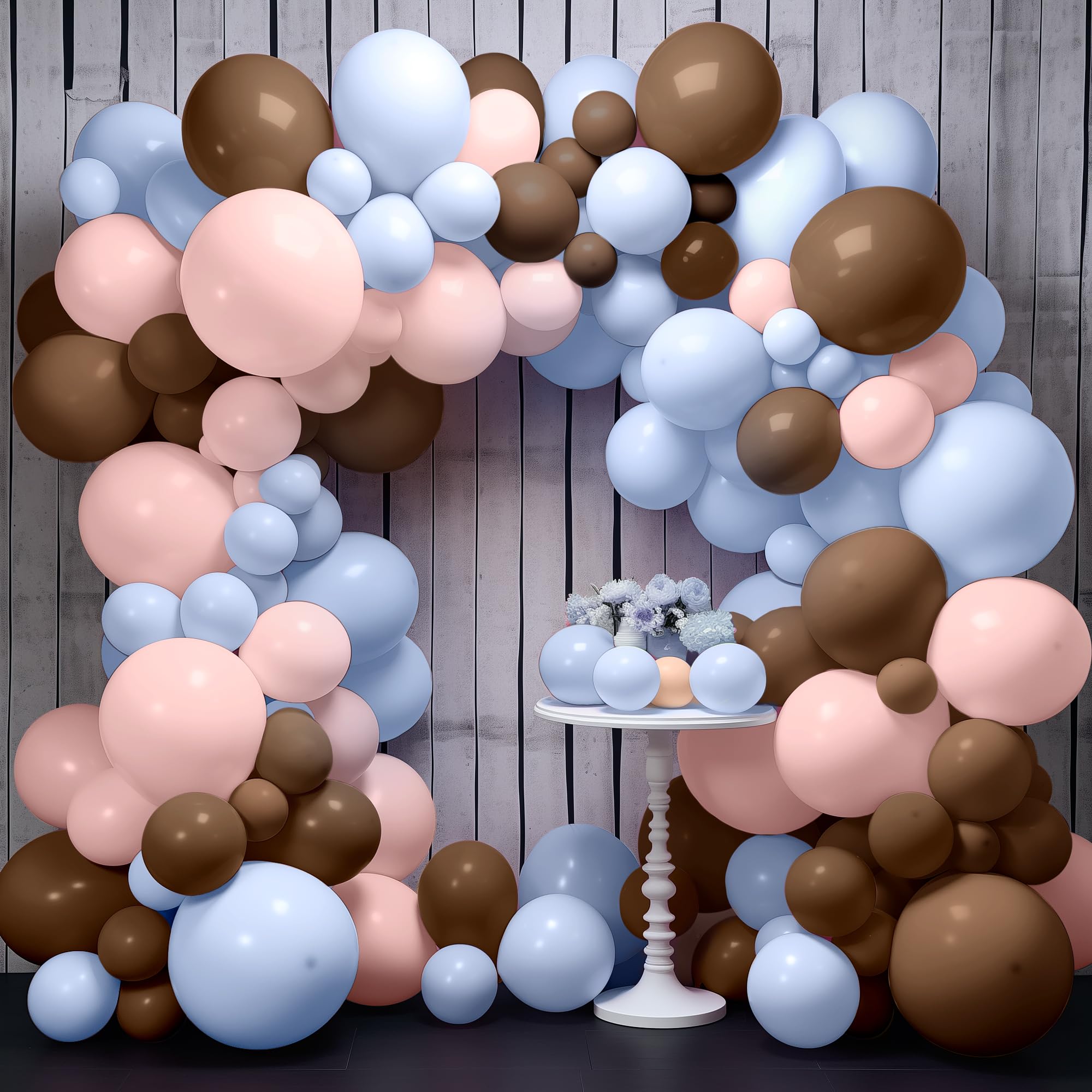 Amazon.com: KatchOn, Blue Brown Tan Balloon Garland Kit - Big, Pack of ...