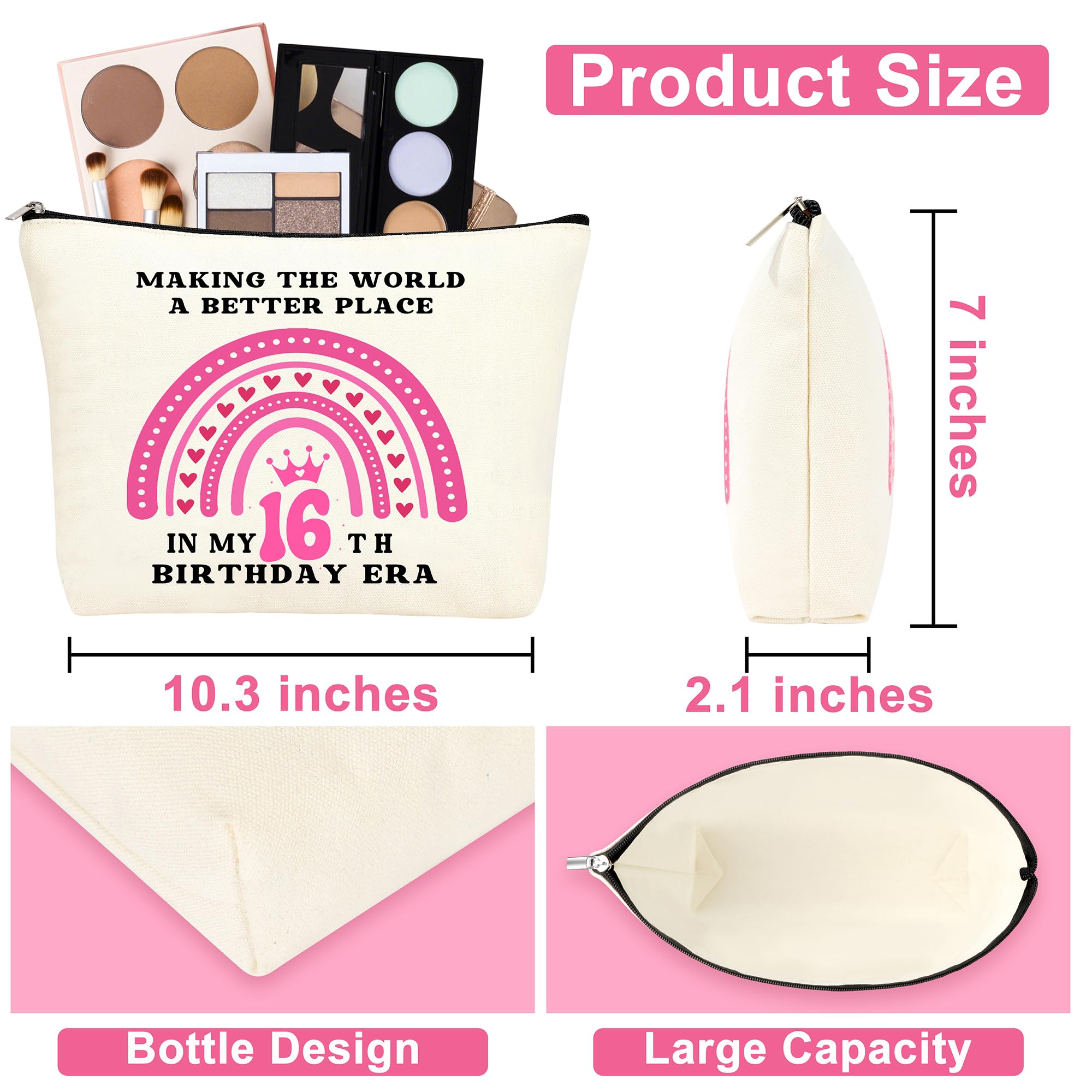 Sweet 16 Gifts for Girls, 16th Birthday Gifts for Teen Girls, 16th Birthday Decorations Basket of 6