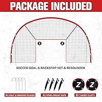 Vista 7 de 3-in-1 Soccer Goal with Backstop Net & Rebounder, 21x10ft Soccer Rebounder Net with 2 Targets, 36-Strand PE Net, Soccer Training Equipment for Shoot