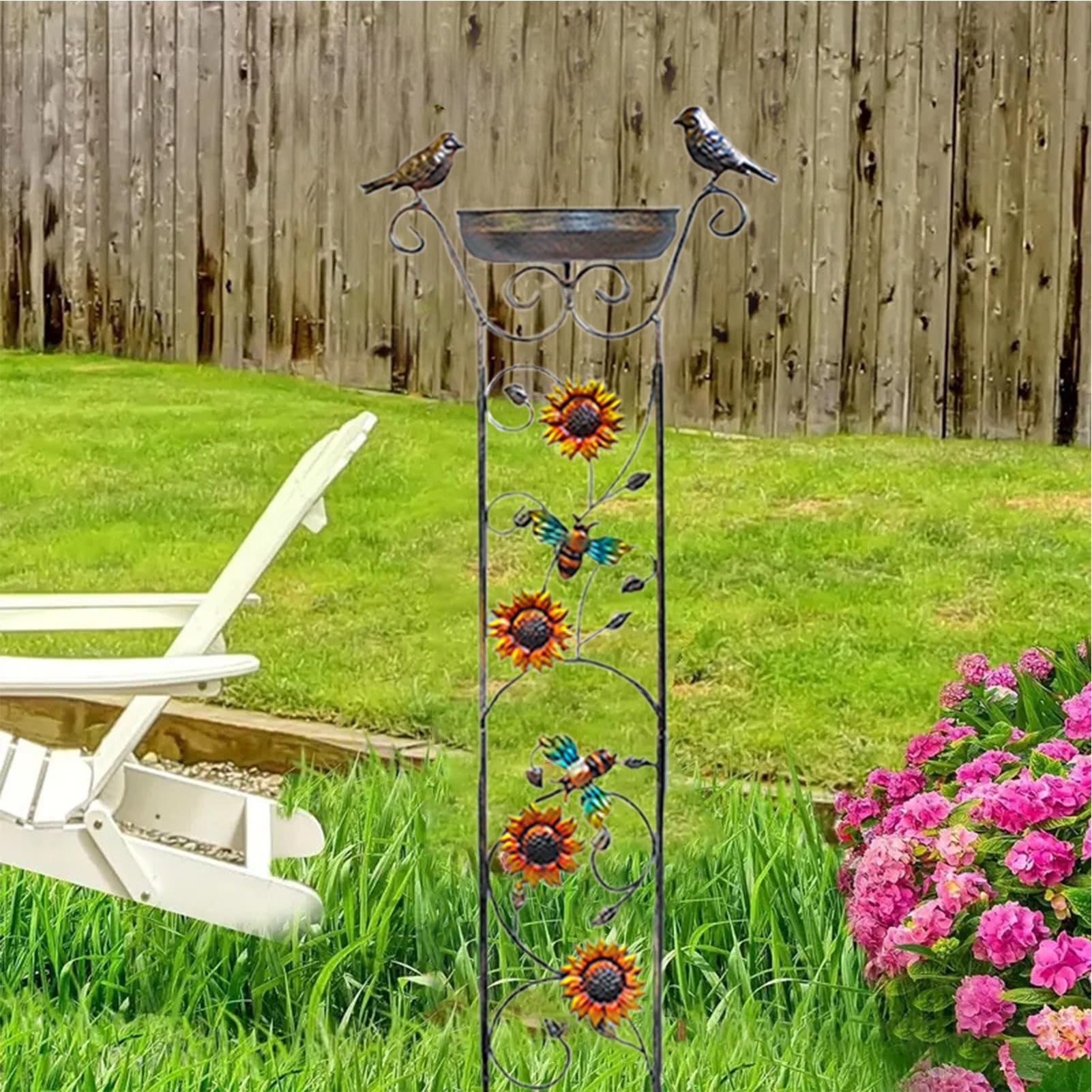 Mangiatoia per uccelli, rimovibile per uccelli, traliccio per | piante rampicanti all'aperto con vasca per uccelli | Vasca per uccelli con tralicci da giardino | Stazione di mangiatoia per