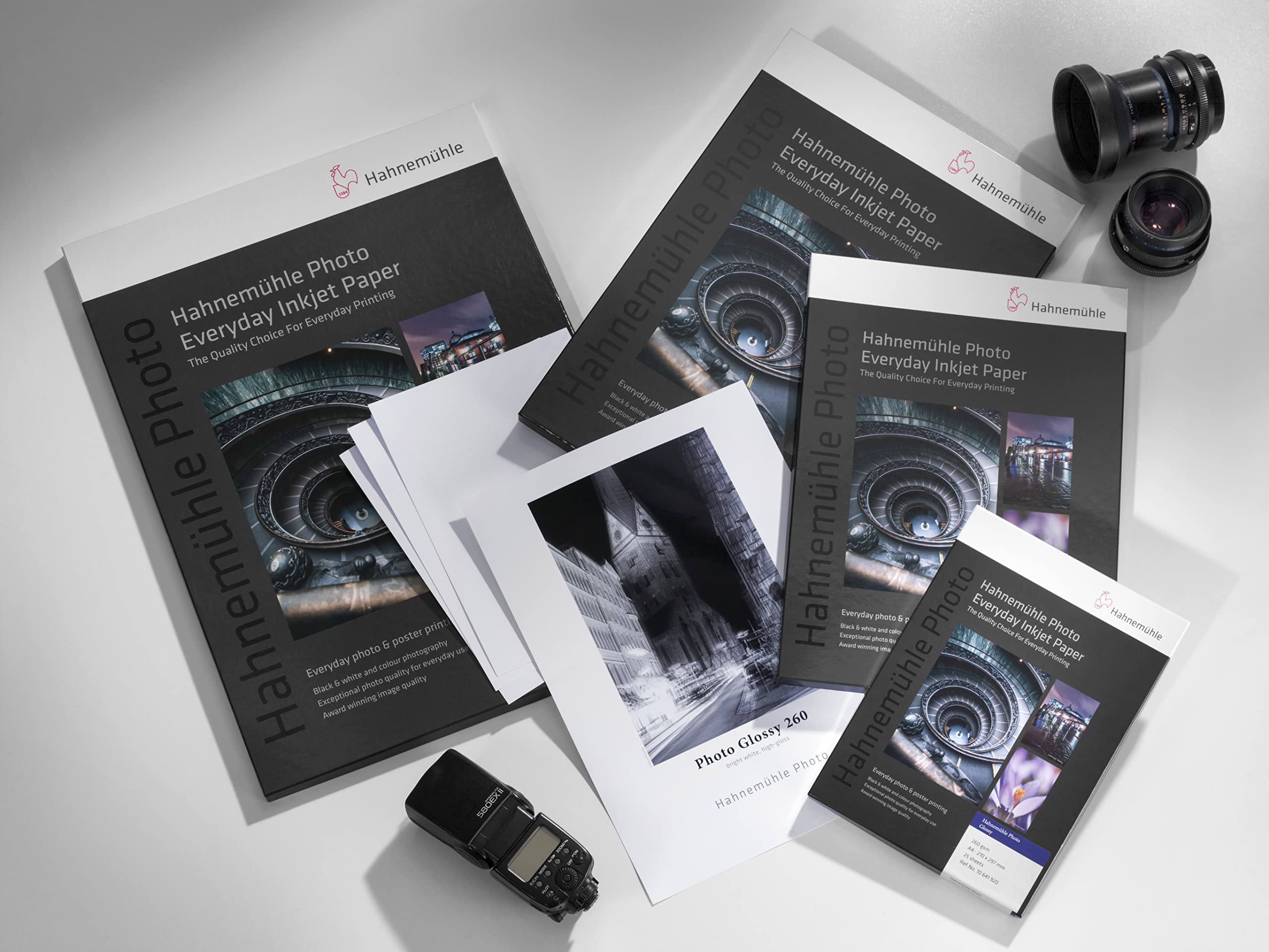 Hahnemühle 10641923 Photo Glossy Papier, 260 g/m², DIN A2, 420 x 594 mm, hellweiß