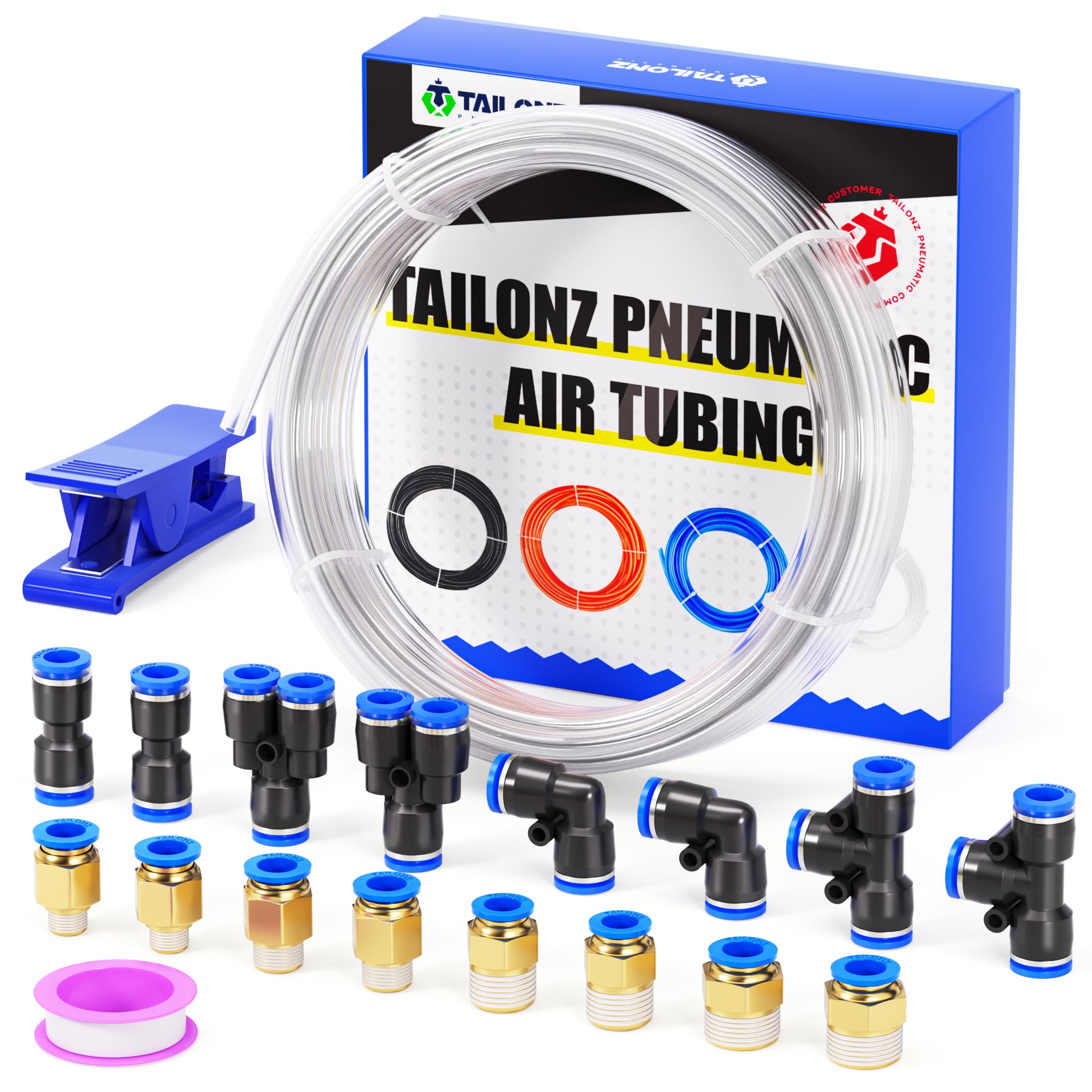 TAILONZ PNEUMATIC Klar 8mm OD 5mm ID Polyurethan PU Luftschlauch Rohr Rohrsatz 10 Meter 32.8ft