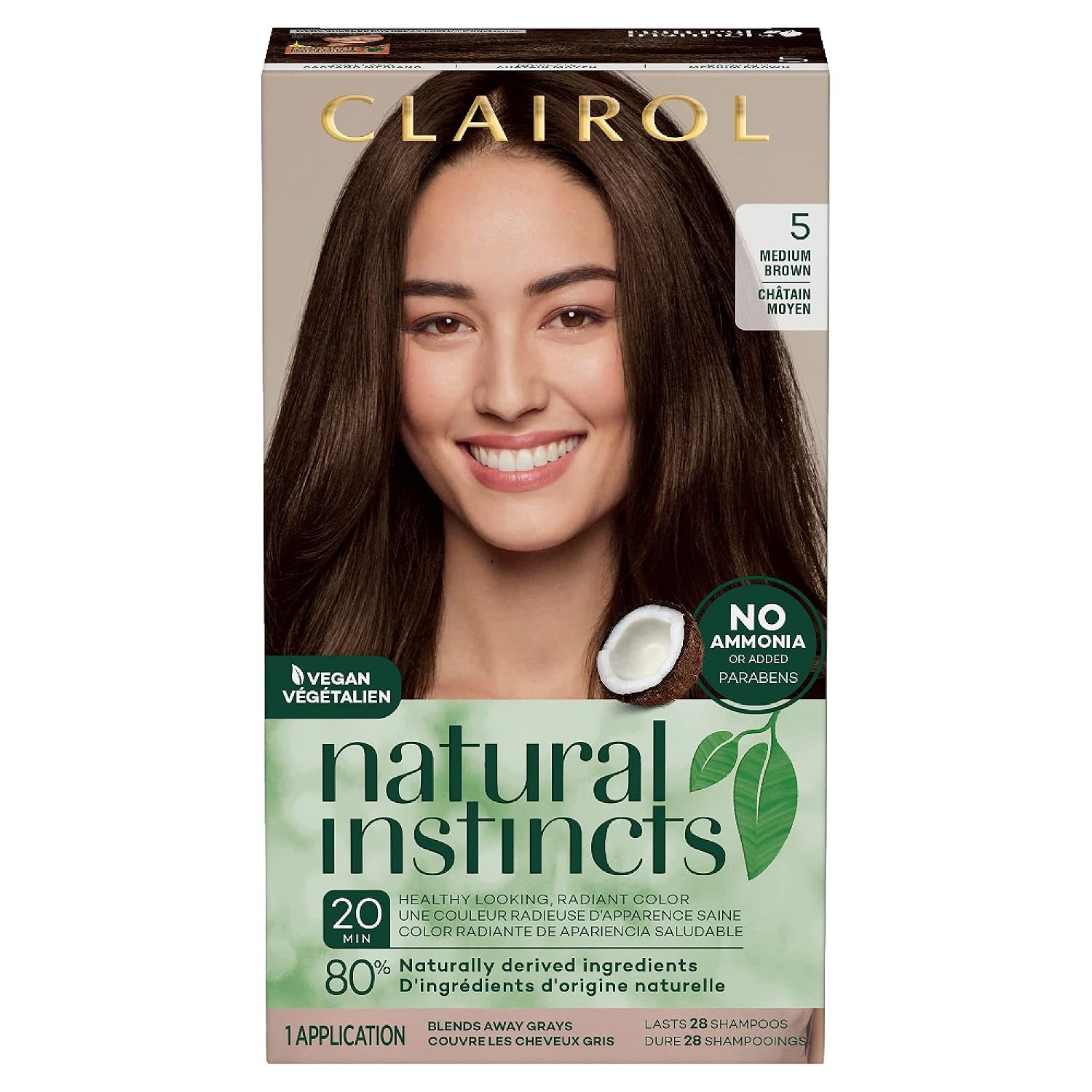 Buy Clairol Natural Instincts Semi Permanent Hair Dye 5 Medium Brown Hair Color 1 Count Online In Singapore B07krjwlg8