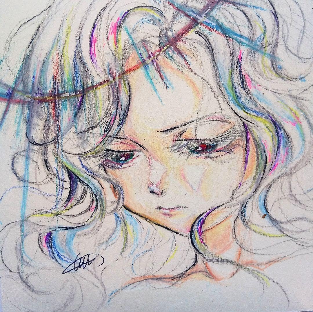 Amazon | 手描き 天使の絵 色鉛筆 原画 | 色鉛筆 | 文房具・オフィス用品