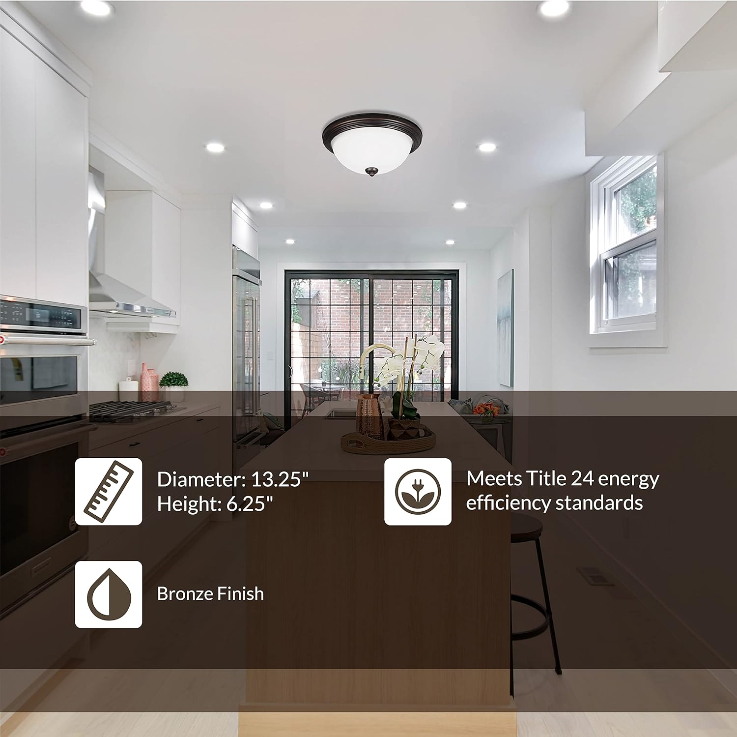 Blасk Frіdау 🔥 Sea Gull Lighting Generation 77264-710 Traditional Two Light Flush Mount from Seagull-Geary Collection in Bronze/Dark Finish, Burnt Sienna