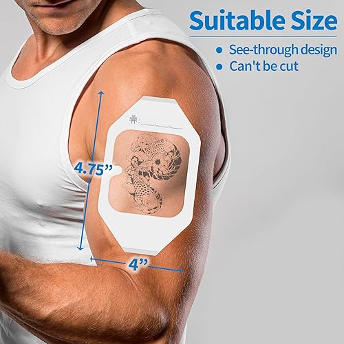 Miniatura 4 de Ourmed Vendaje de película transparente, paquete de 10 vendajes adhesivos impermeables para heridas de 3.95 x 4.72 pulgadas, vendaje para cubierta